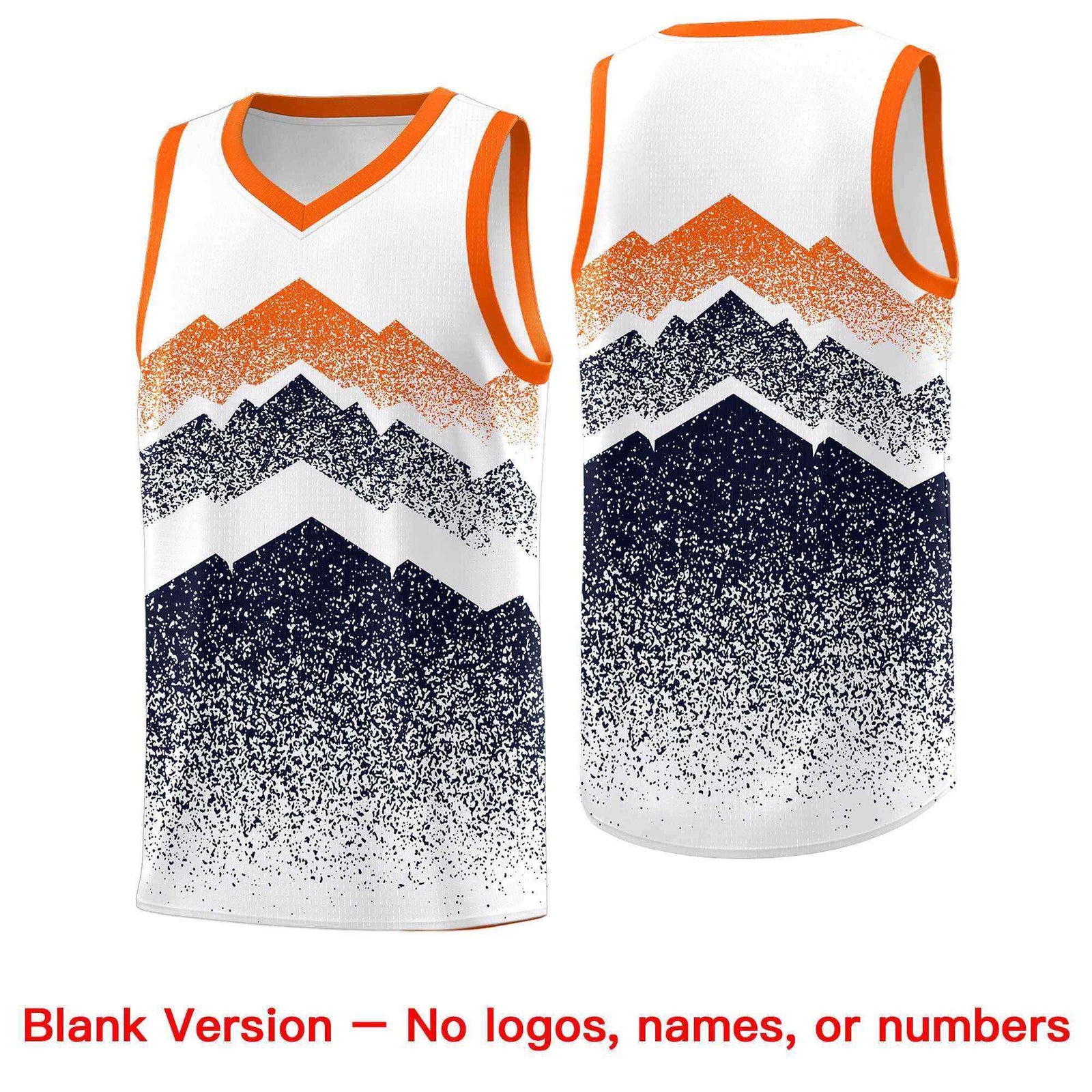Personalized Youth Basketball Jerseys White Navy Gradient Mountain Design Uniforms
