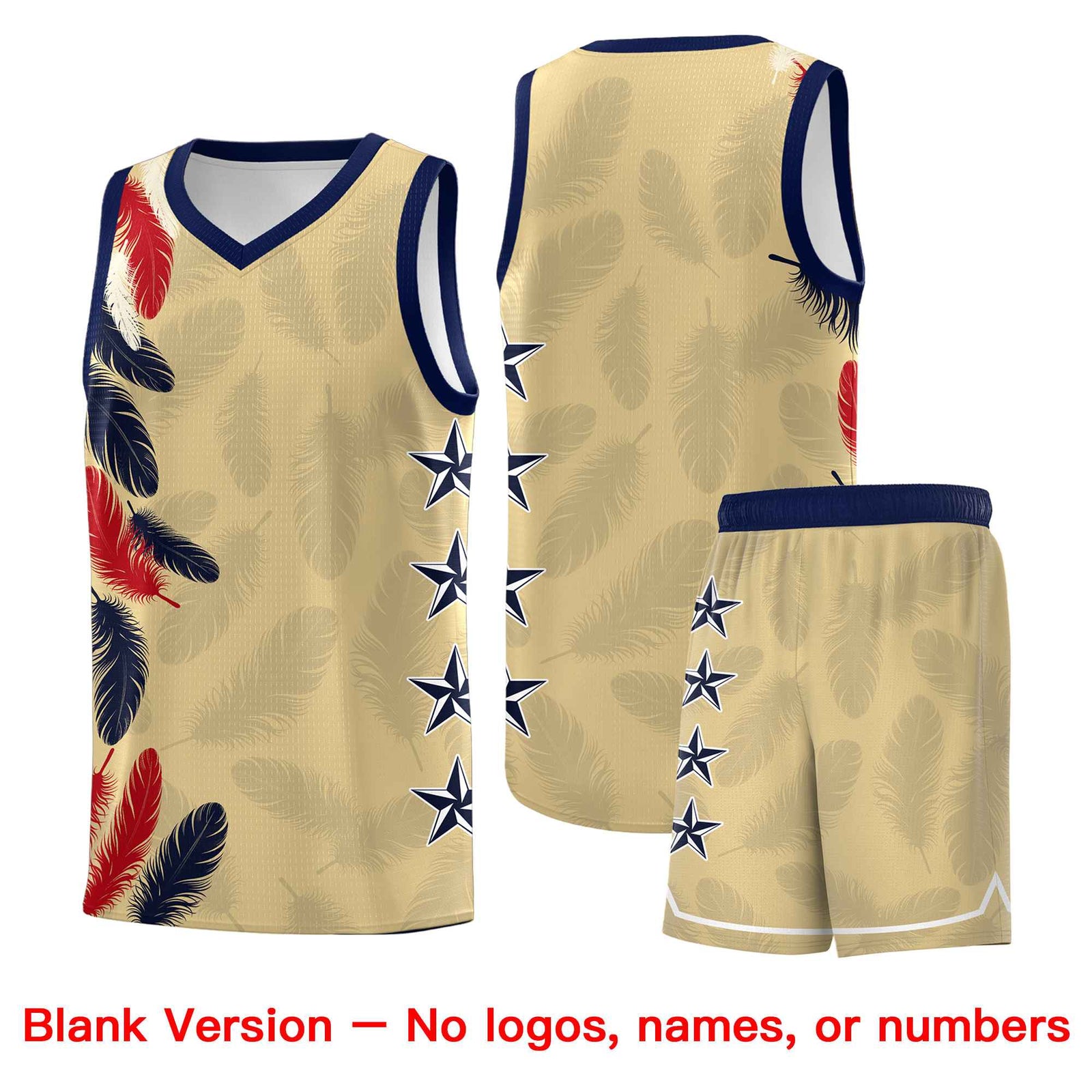 Custom Youth Basketball Jersey Navy White Feather Series Sports Uniform