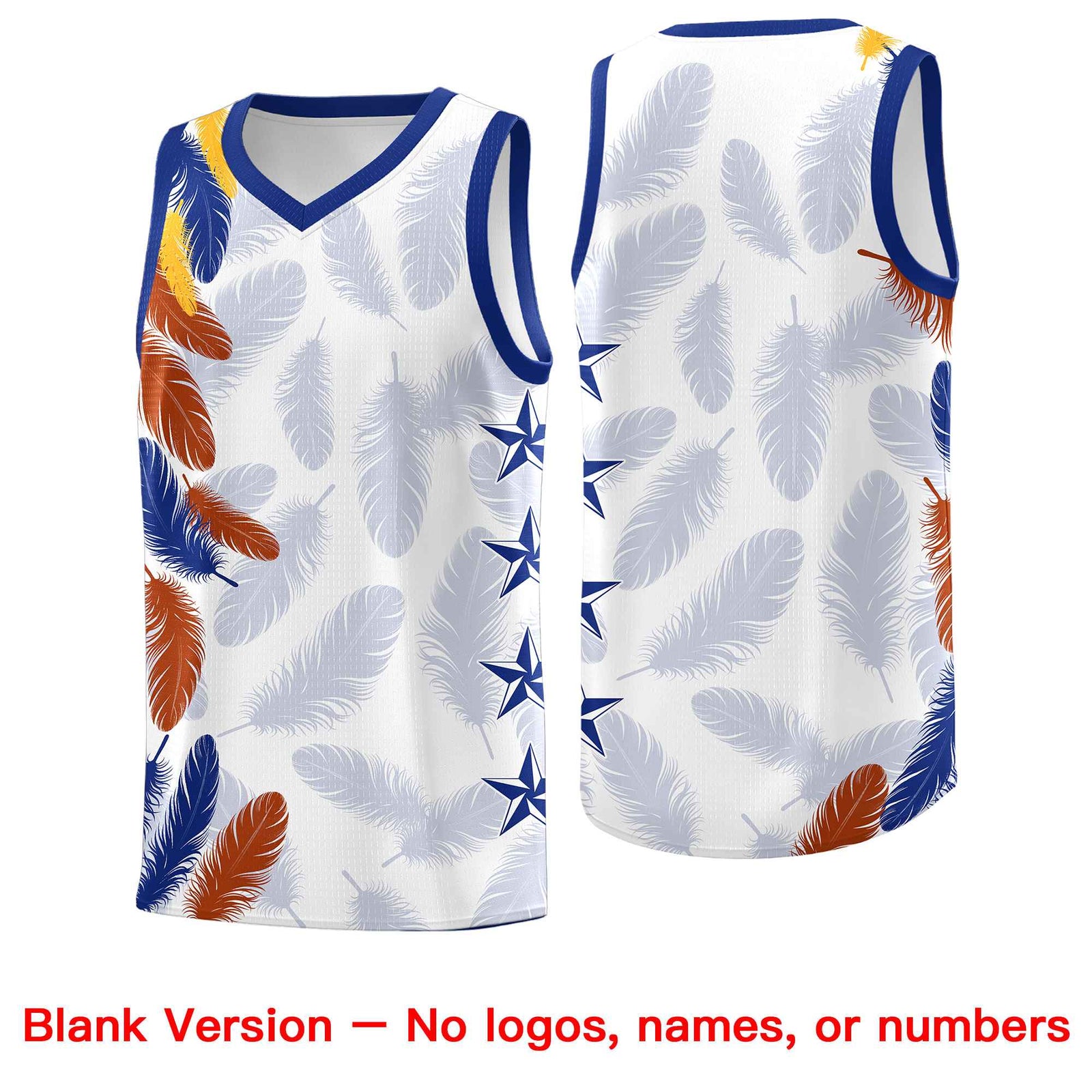 Custom Youth Basketball Jersey Navy White Feather Series Sports Uniform