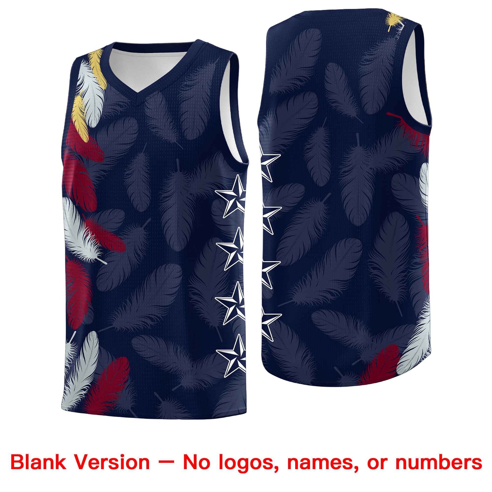 Custom Youth Basketball Jersey Navy White Feather Series Sports Uniform