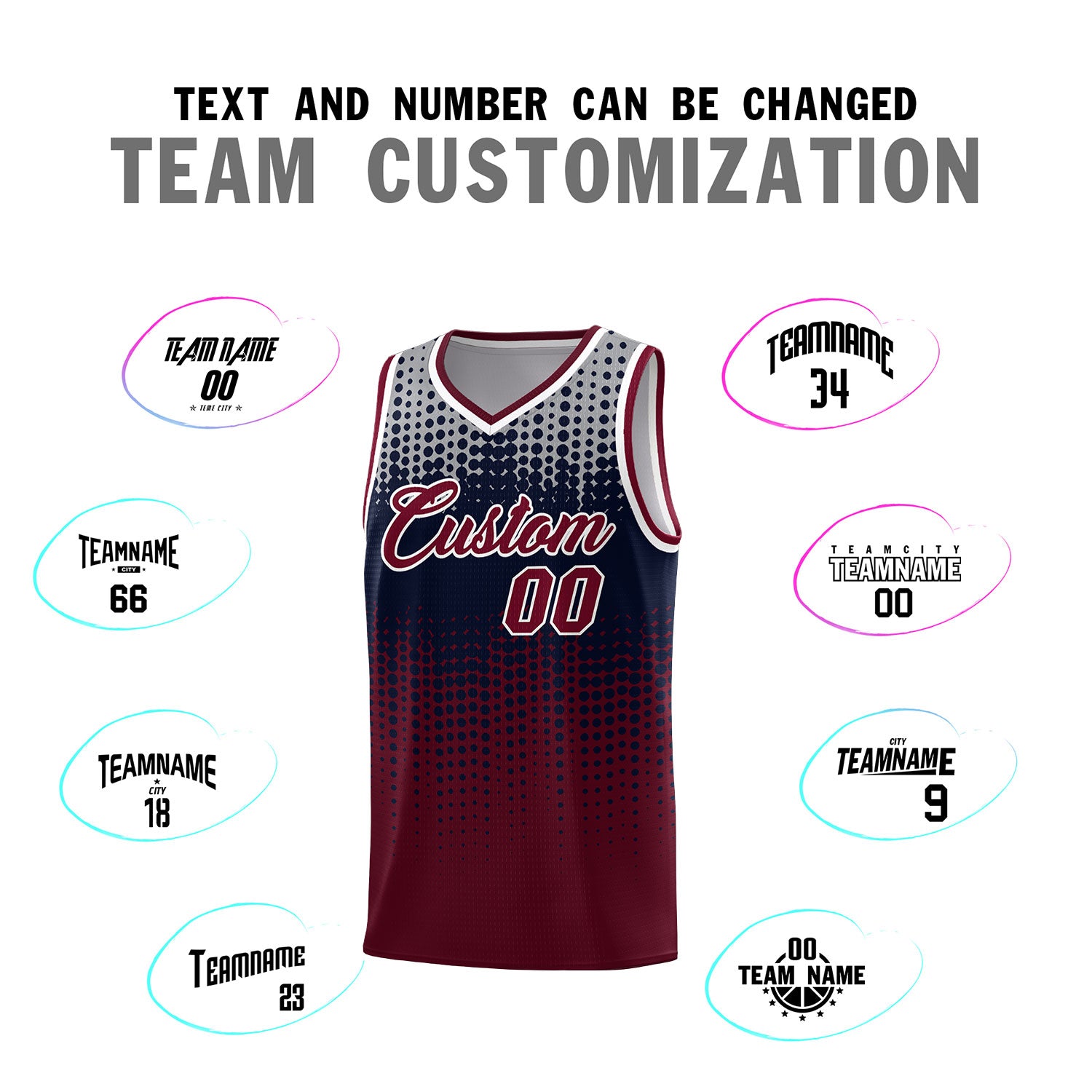 Custom Crimson Gradient Dots Design Pattern Sports Uniform Basketball Jersey