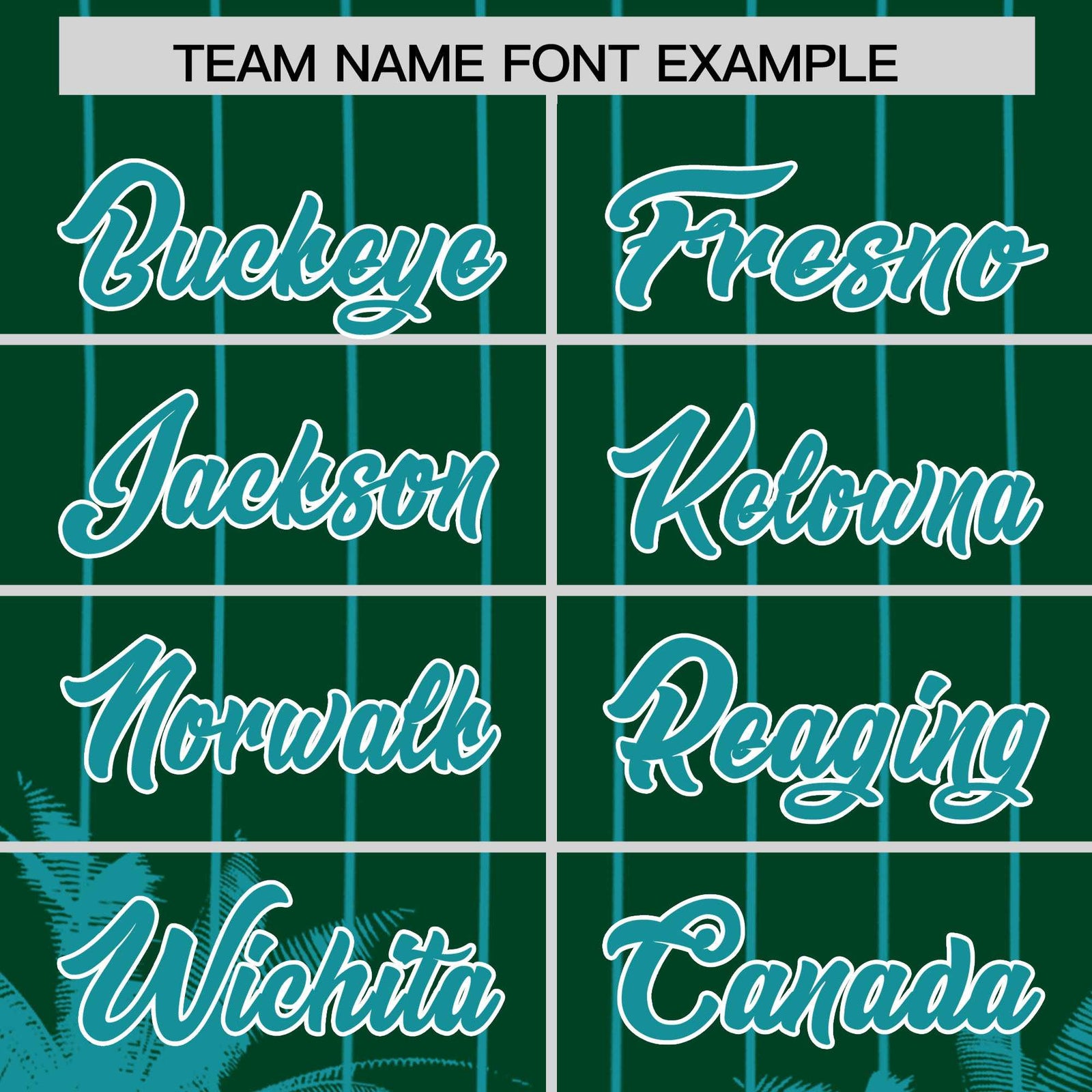 Custom Green Aqua Pinstripe Coconut Tree Pattern Authentic Baseball Jersey