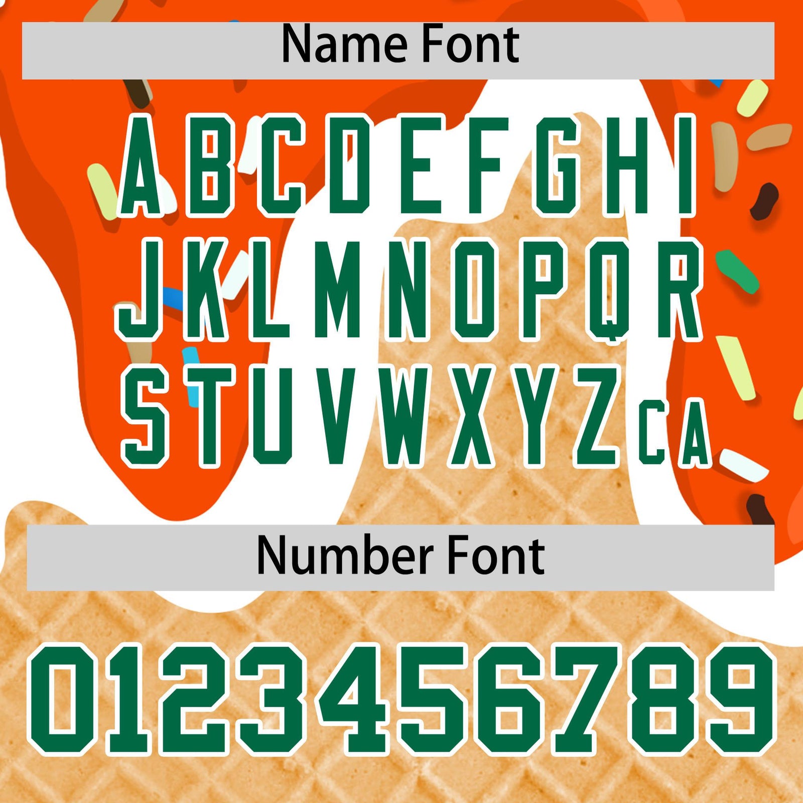 Custom Orange Ice Cream Cone Graffiti Pattern Fashion Authentic Baseball Jersey