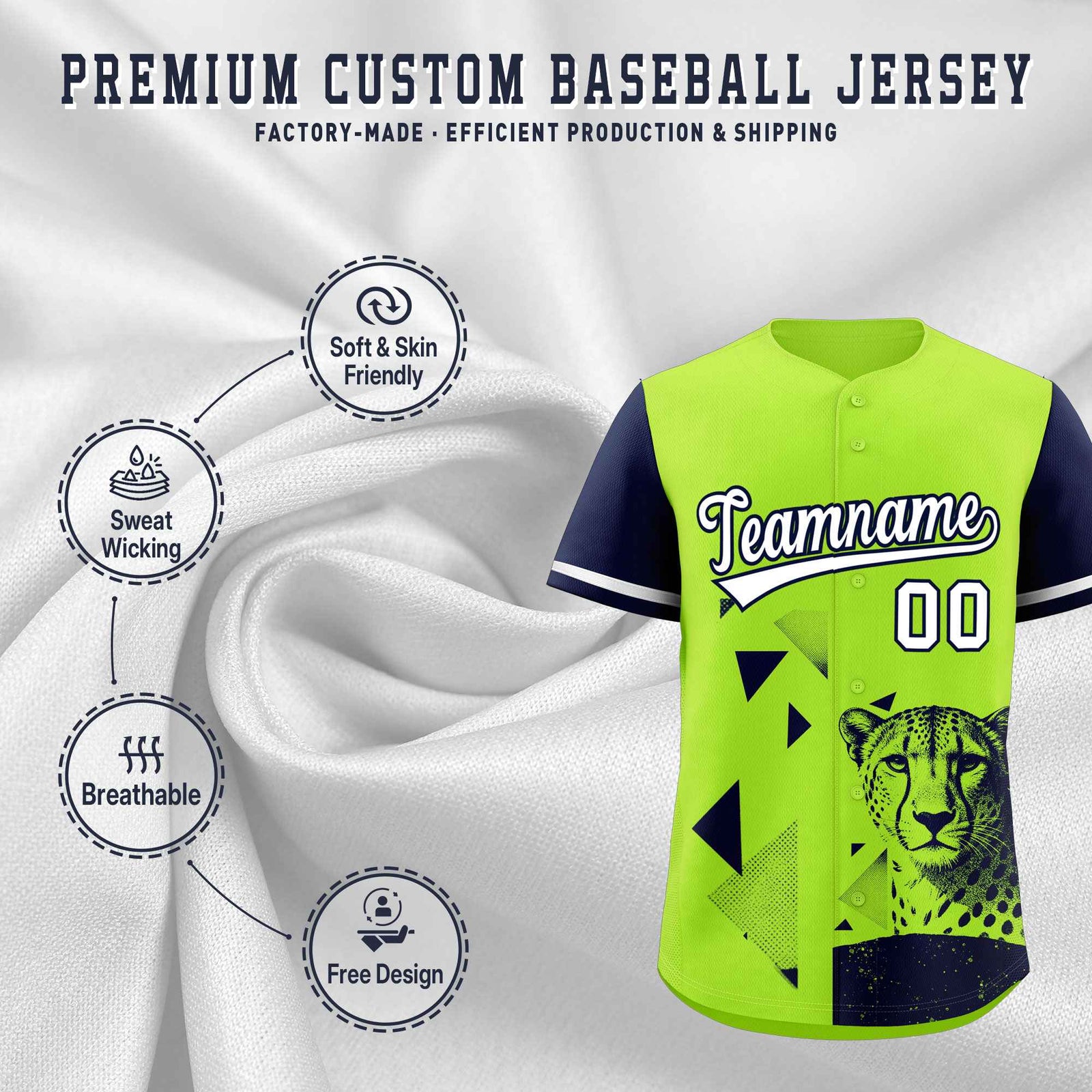 Custom Navy Neon Green Raptor Series Raglan Sleeves Casual Sports Baseball Jersey |KXKSHOP