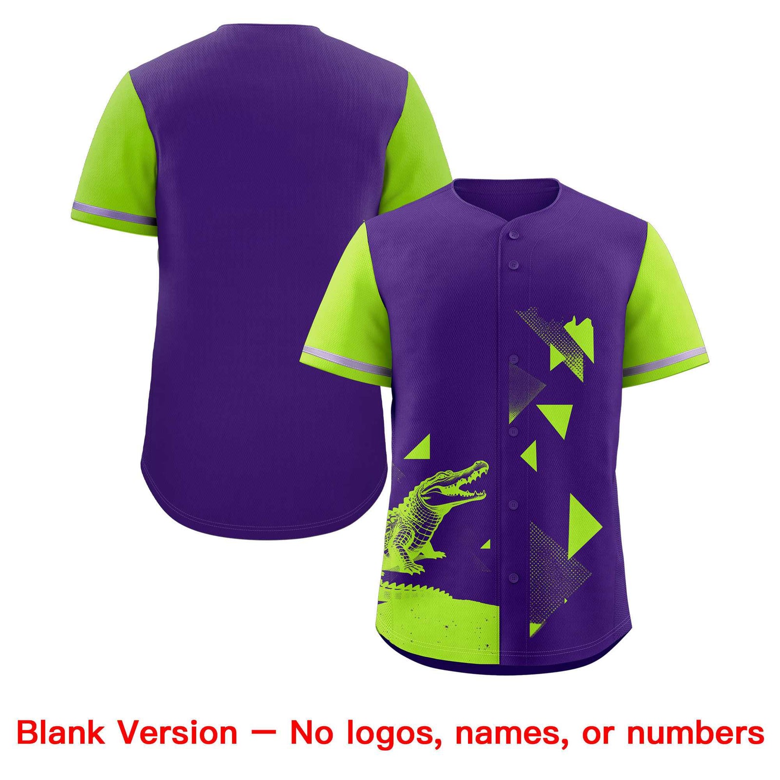 Custom Neon Green Purple Raptor Series Raglan Sleeves Hip Hop Baseball Jersey |KXKSHOP