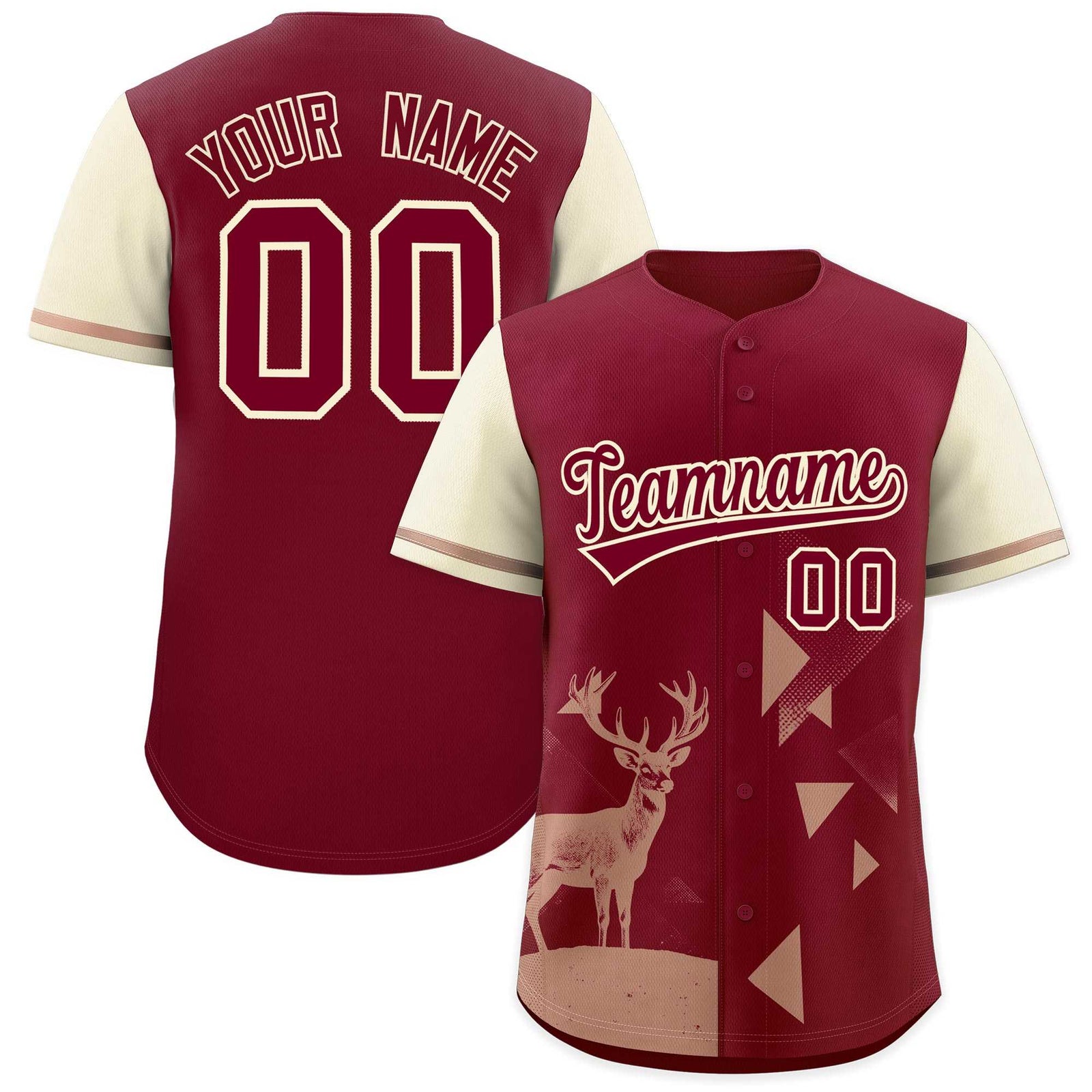 Custom Cream Crimson Raptor Series Raglan Sleeves Urban Style Baseball Jersey |KXKSHOP
