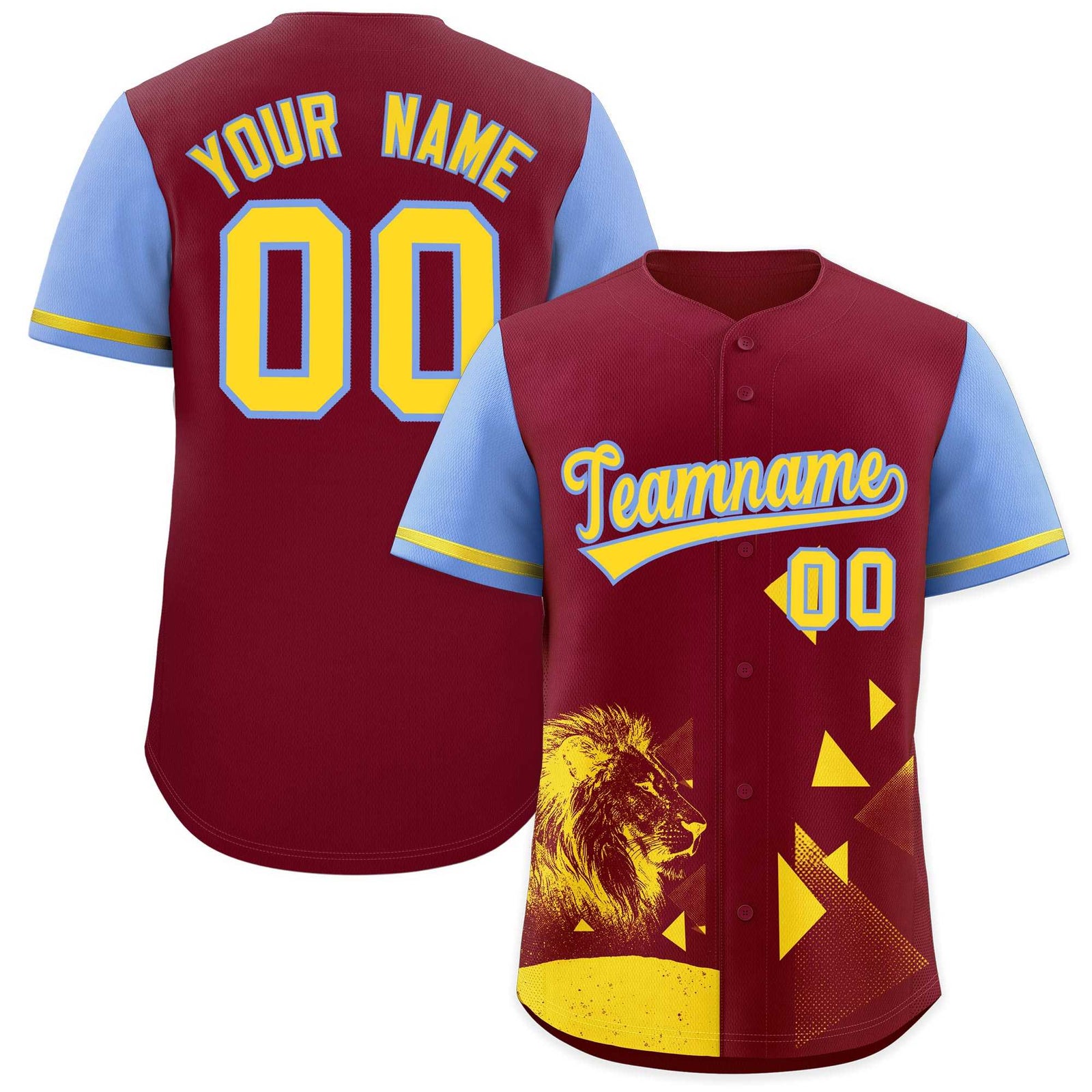 Custom Light Blue Crimson Raptor Series Raglan Sleeves Breathable Baseball Jersey |KXKSHOP