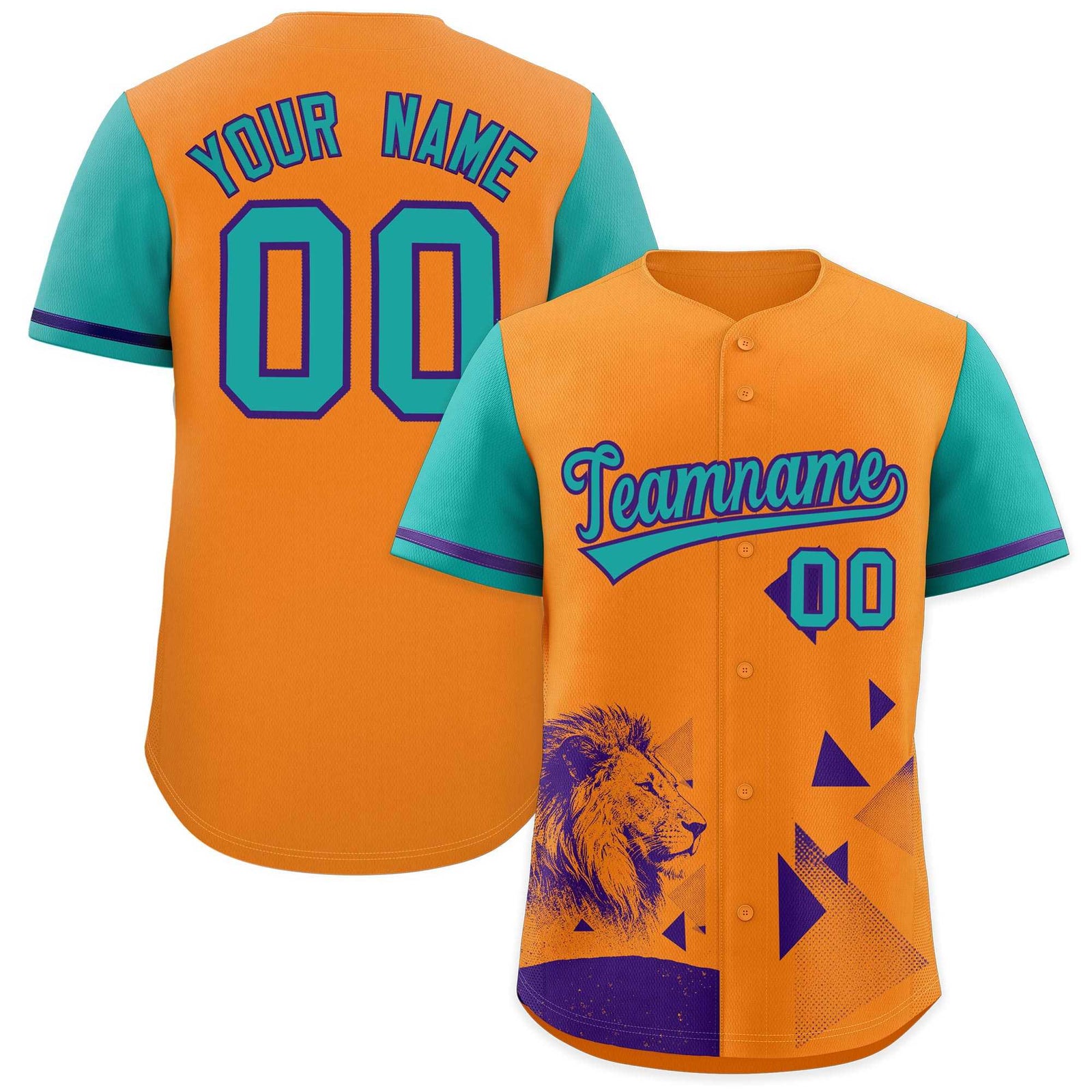 Custom Aqua Orange Raptor Series Raglan Sleeves Street Style Baseball Jersey |KXKSHOP