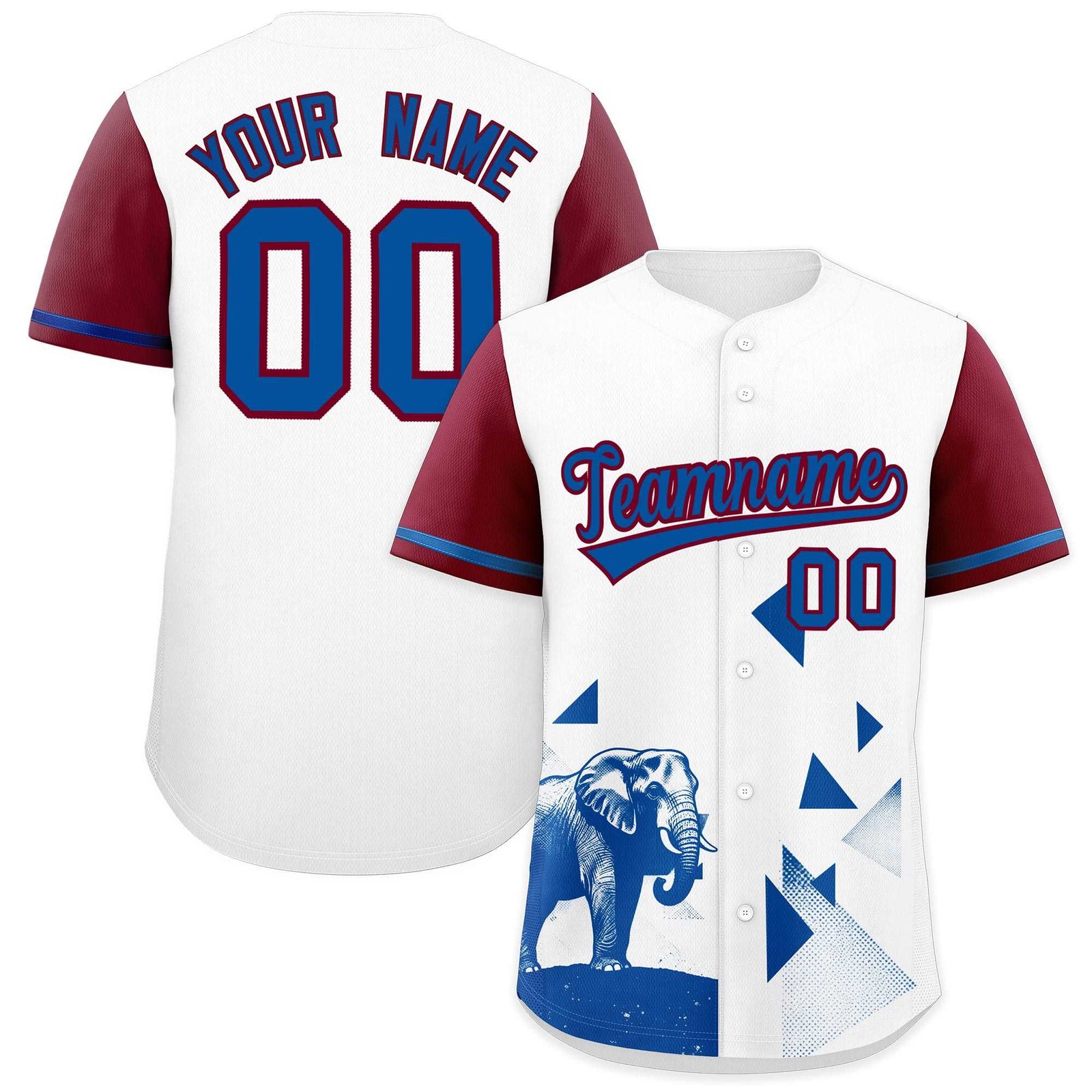 Custom Crimson White Raptor Series Raglan Sleeves Wrinkle-Resistant Baseball Jersey |KXKSHOP