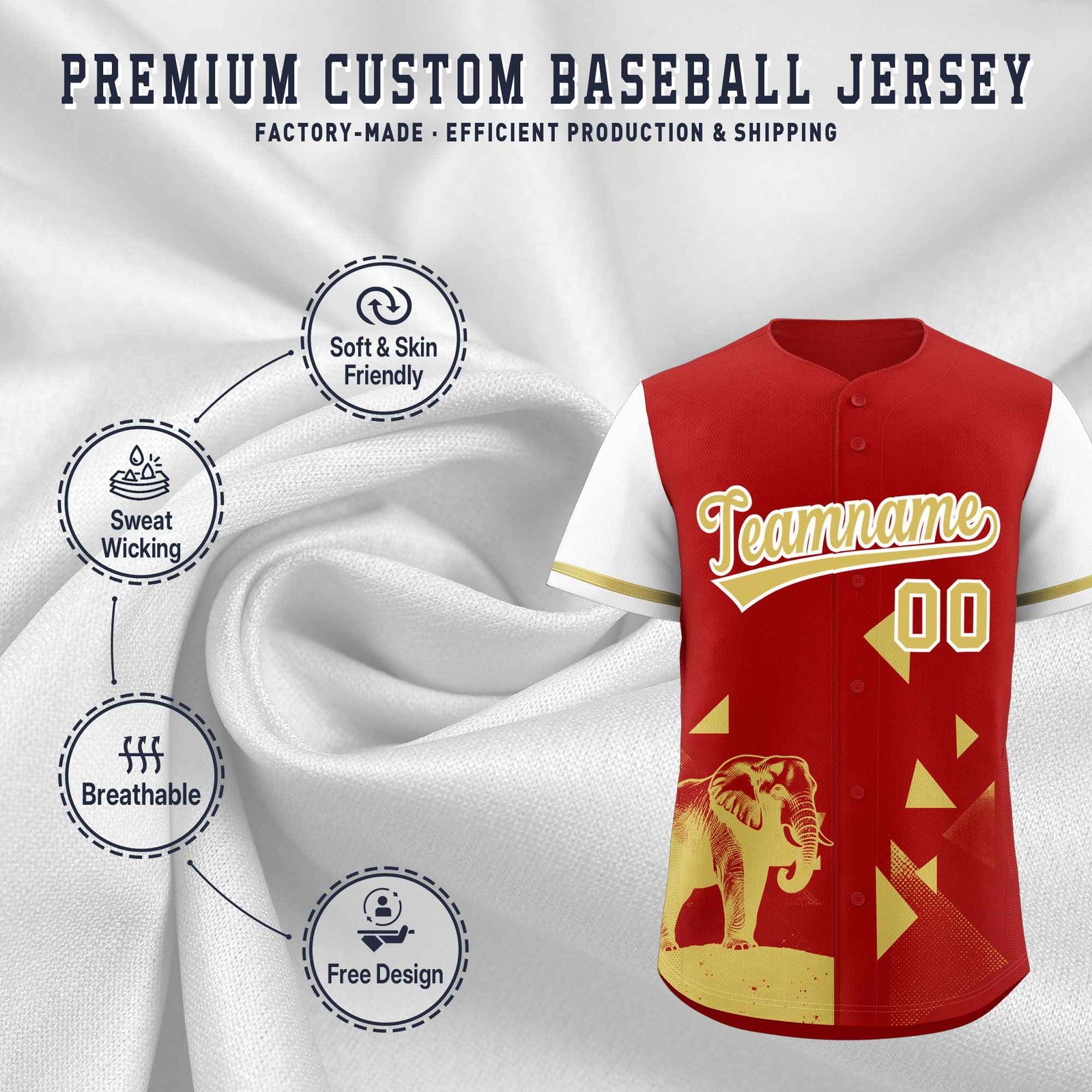 Custom Red White Raptor Series Raglan Sleeves Street Style Baseball Jersey |KXKSHOP