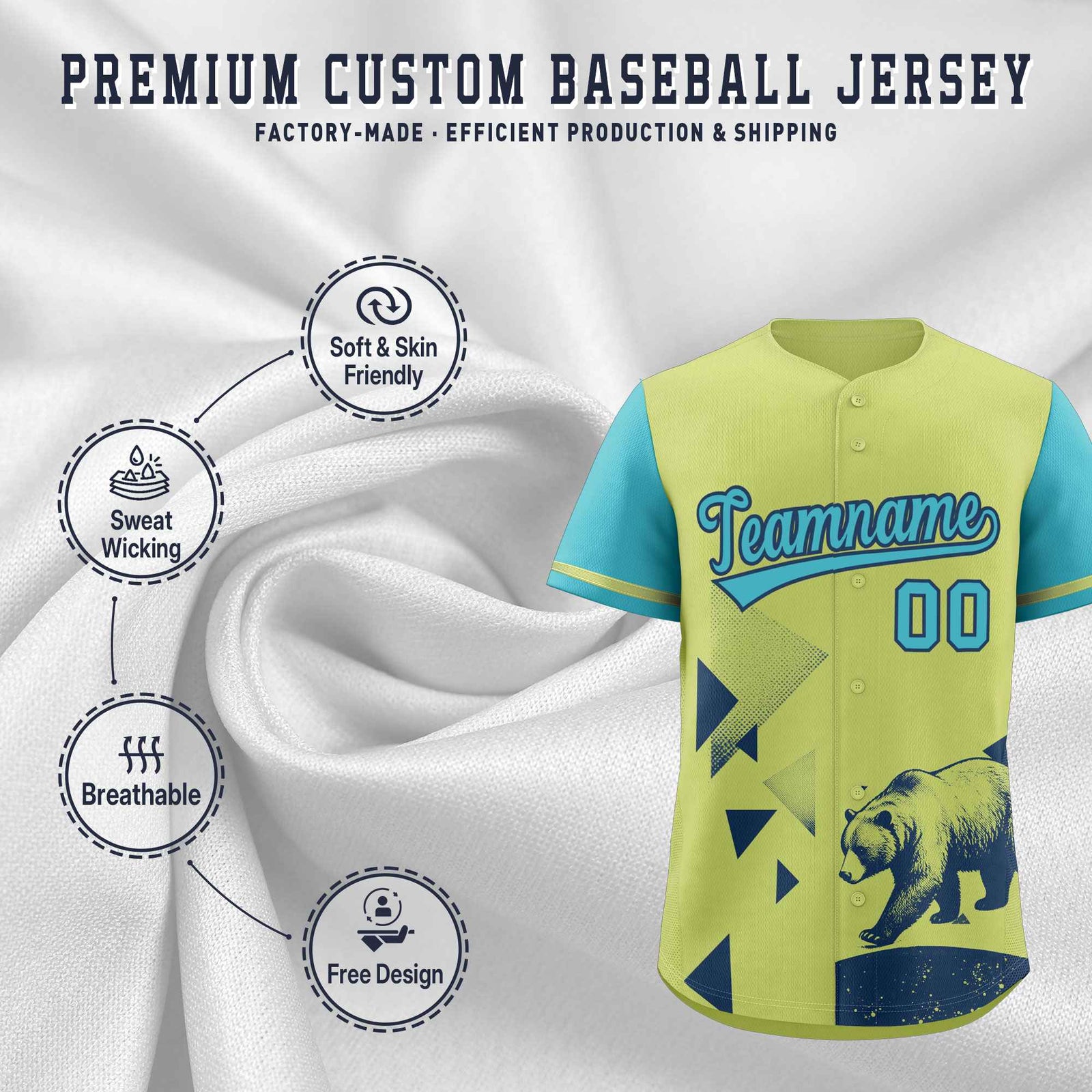 Custom Sky Blue Champagne Raptor Series Raglan Sleeves Drapable Baseball Jersey |KXKSHOP