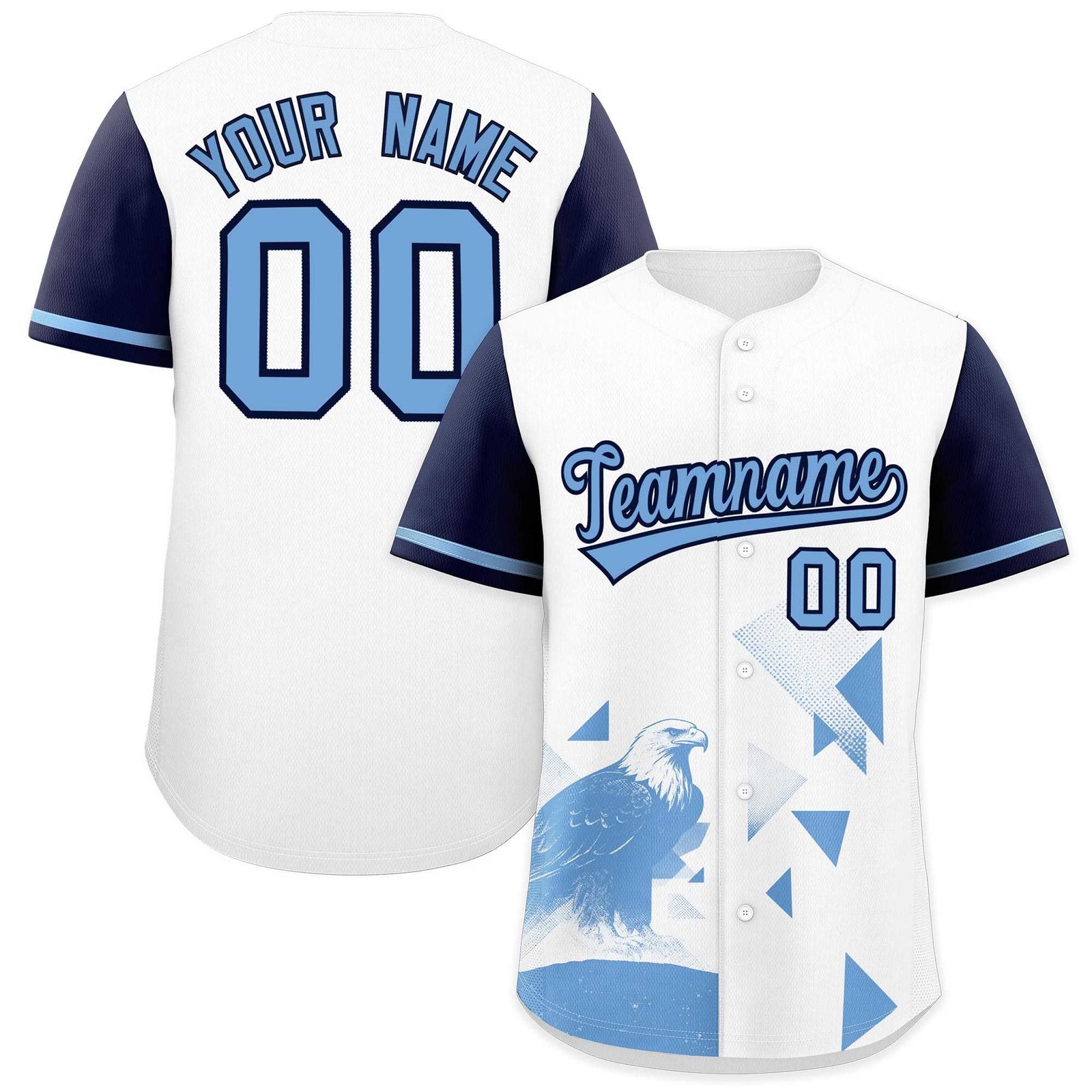 Custom Navy White Raptor Series Raglan Sleeves Hip Hop Baseball Jersey |KXKSHOP
