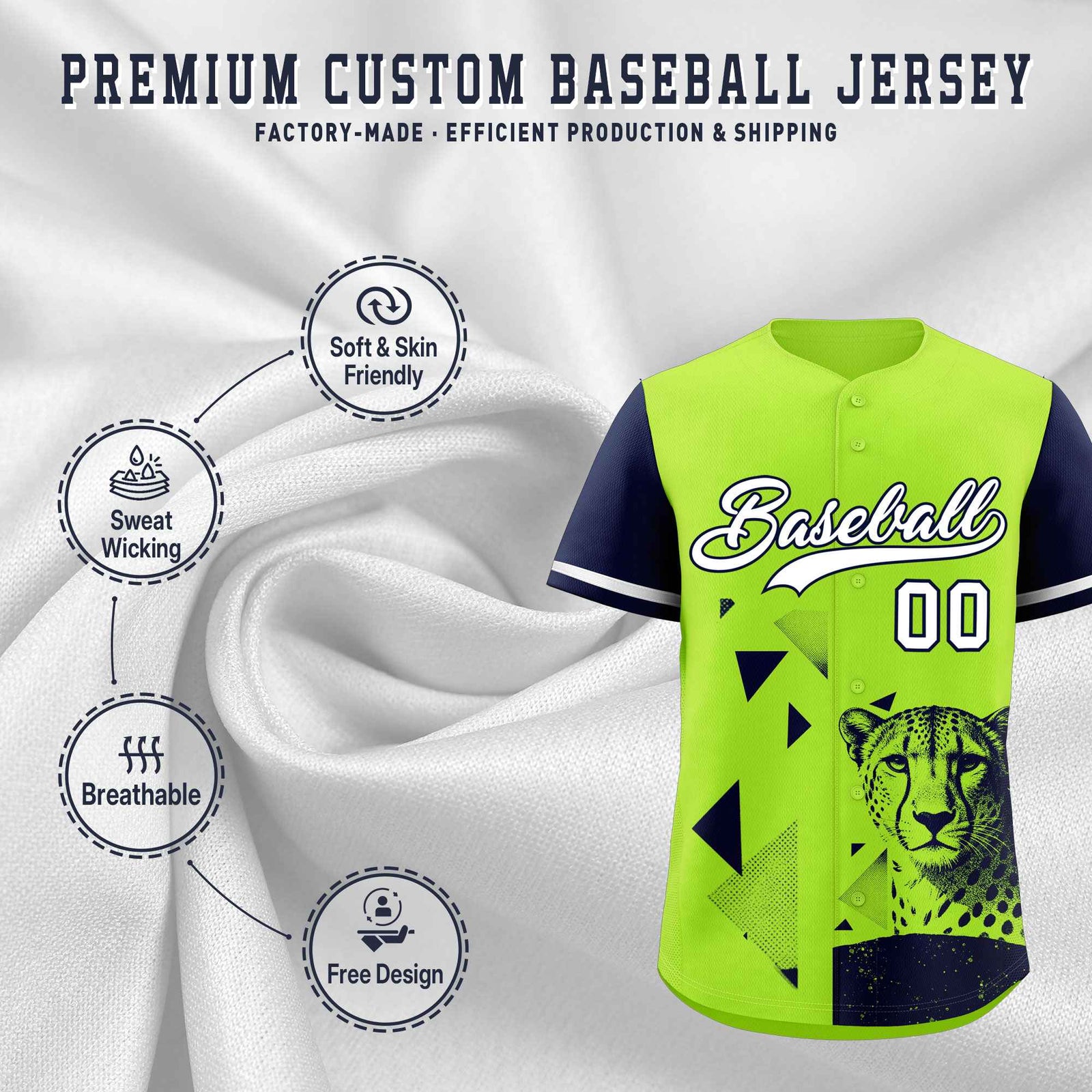 Custom Navy Neon Green Raptor Series Raglan Sleeves Casual Sports Baseball Jersey