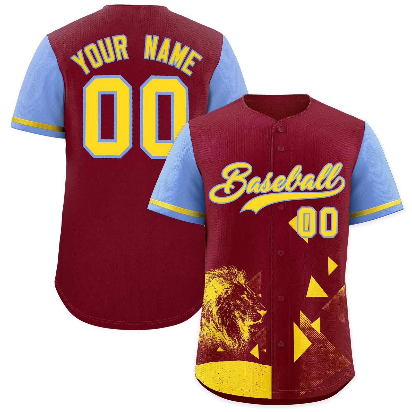 Custom Light Blue Crimson Raptor Series Raglan Sleeves Breathable Baseball Jersey