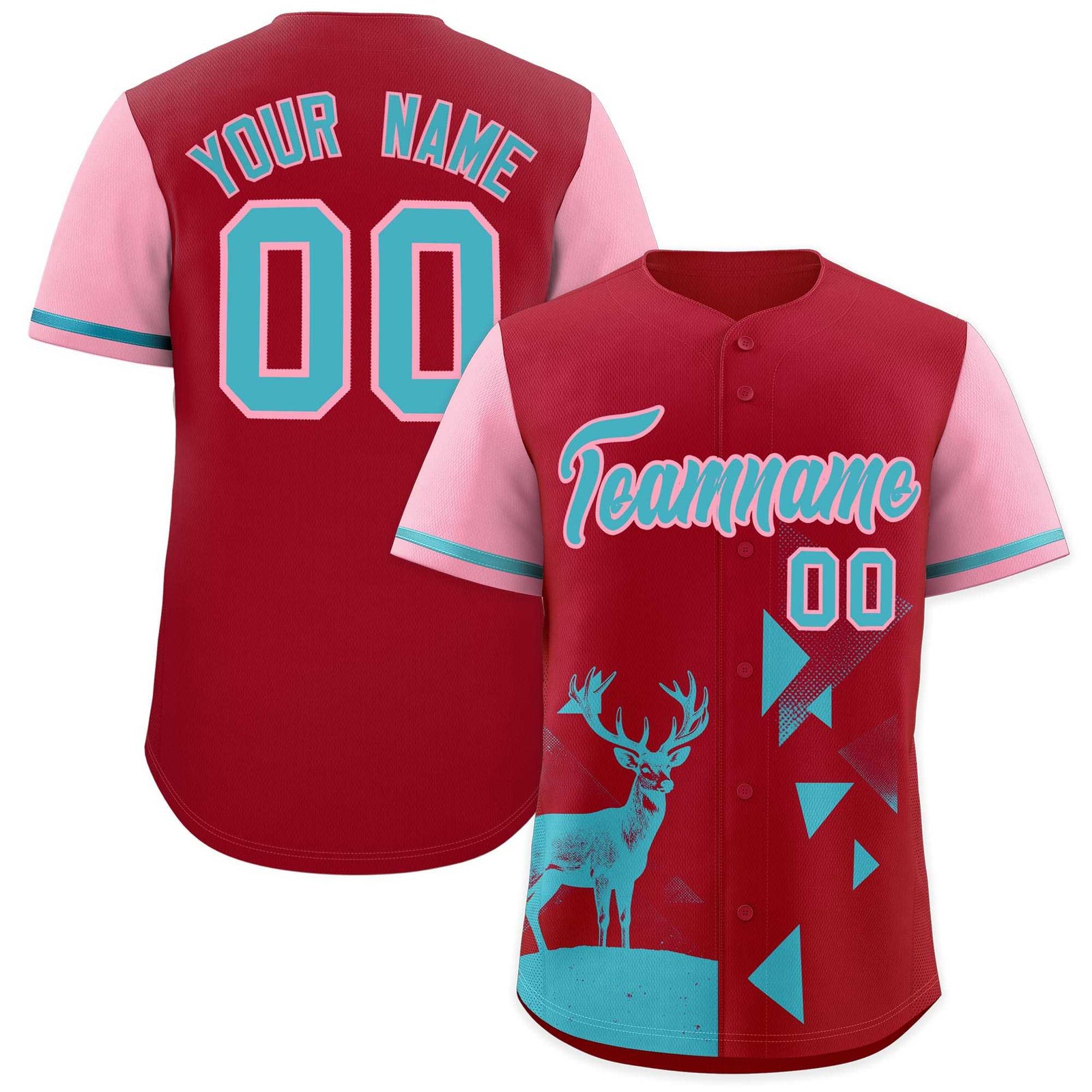 Custom Light Pink Scarlet Raptor Series Raglan Sleeves Drapable Baseball Jersey