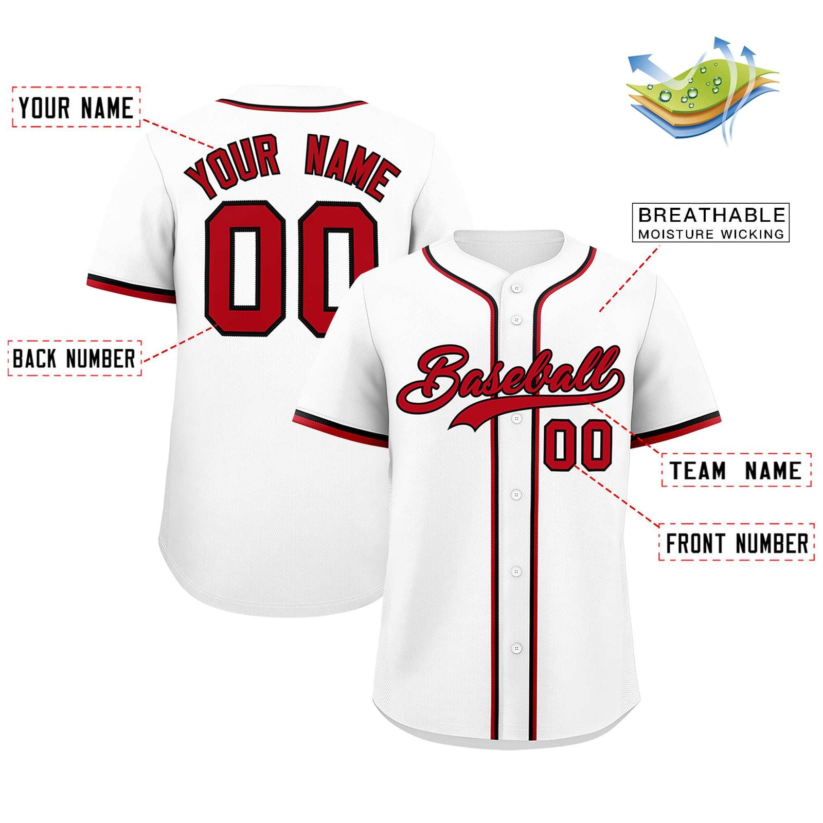 Custom White Classic Style Authentic Baseball Jersey