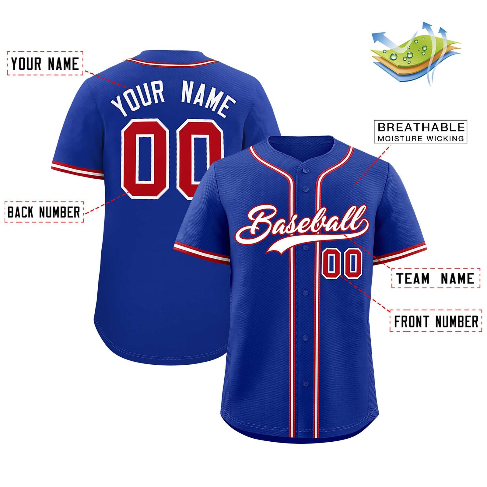 Custom Royal Classic Style Authentic Baseball Jersey