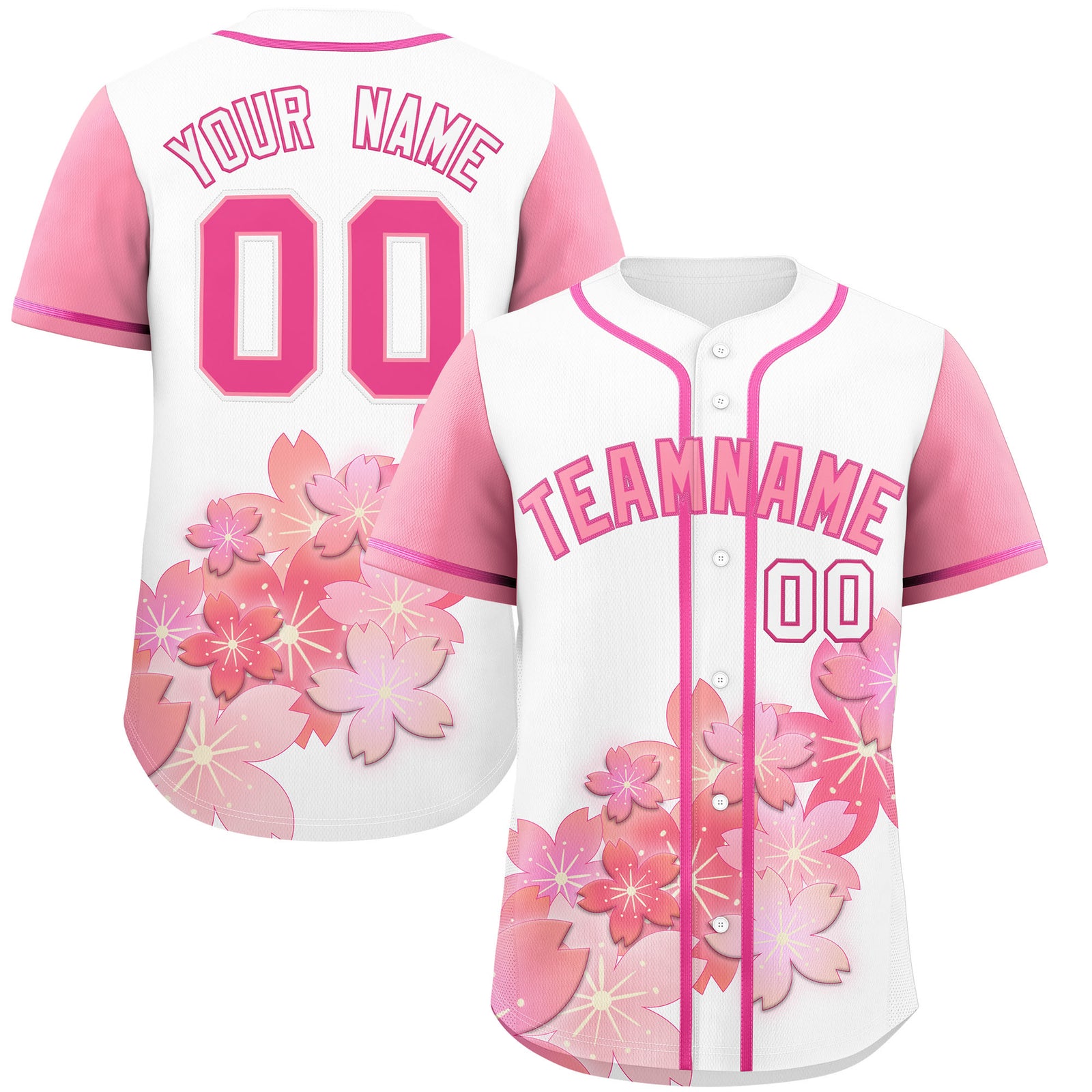 Custom White Pink Gradient Fashion Elastic Baseball Jersey| KXKSHOP