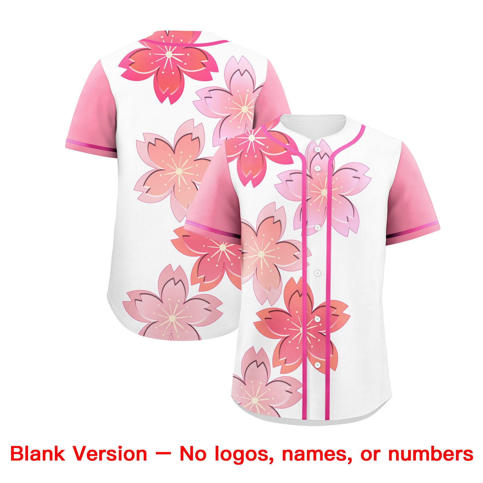 Custom White Pink Gradient Fashion Elastic Baseball Jersey| KXKSHOP