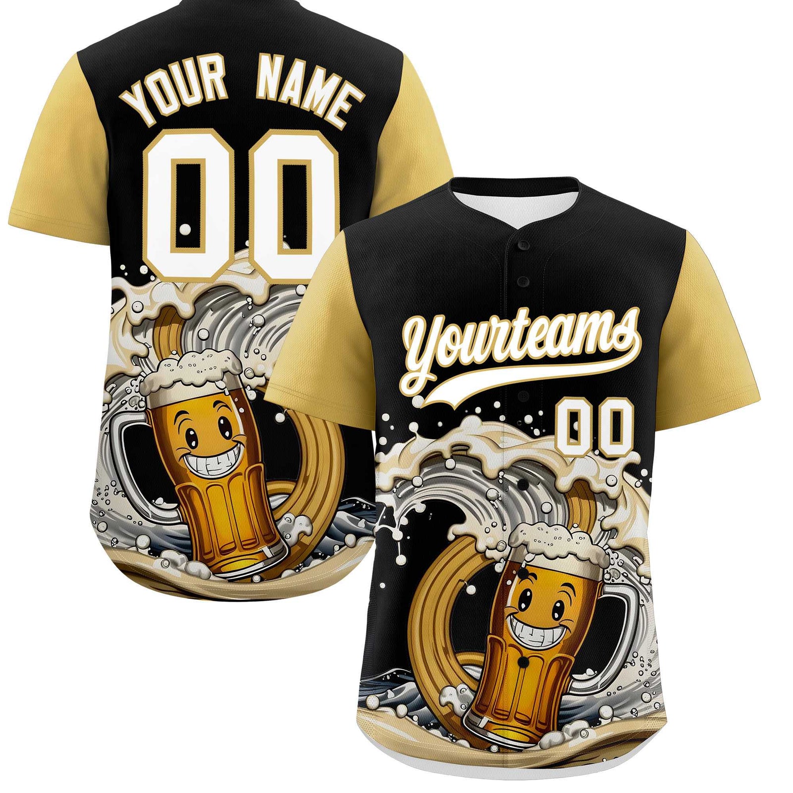 Custom Old Gold Personalized Team Shirts for Parties & Training | KXKSHOP