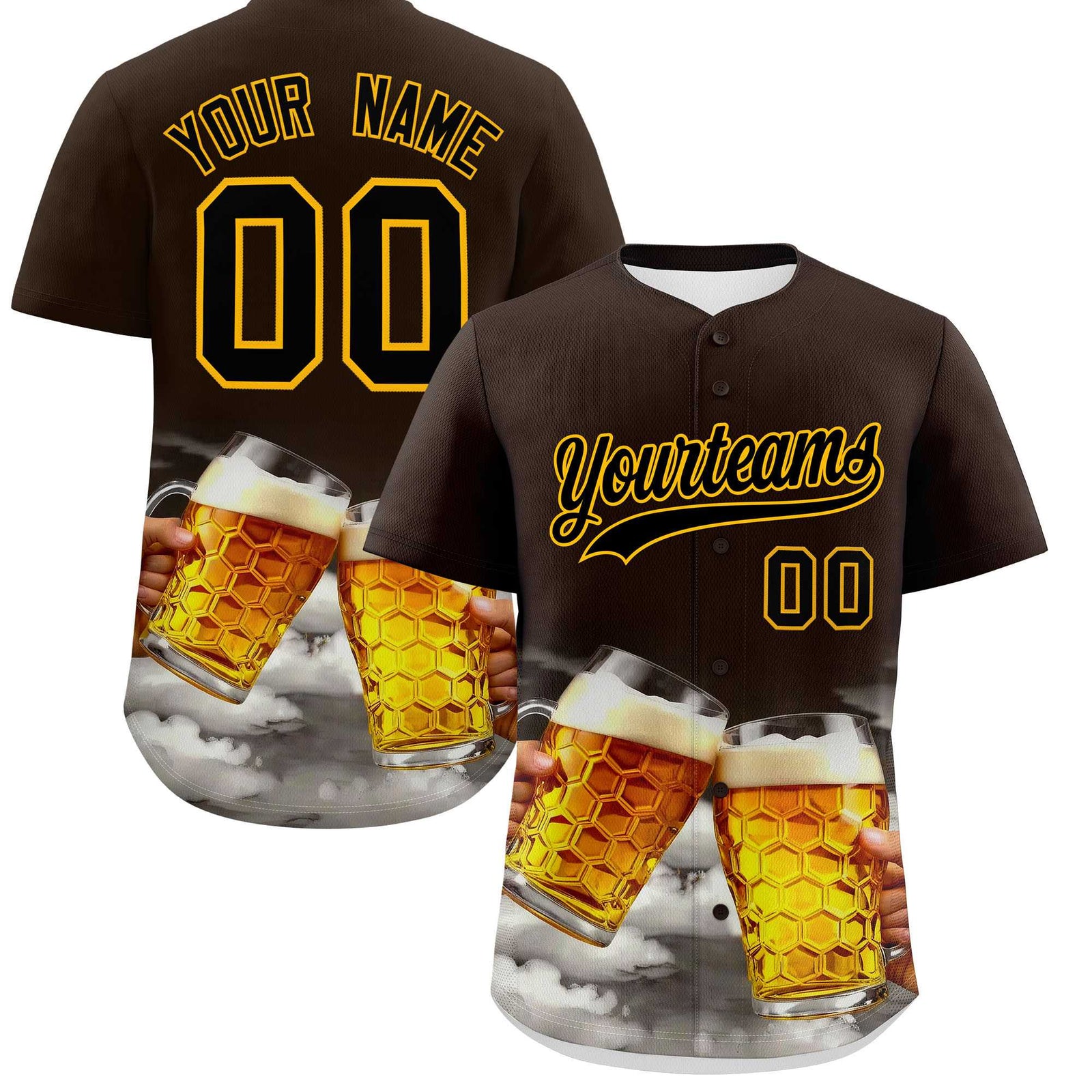 Custom Brown Personalized Team Shirts for Parties & Training | KXKSHOP