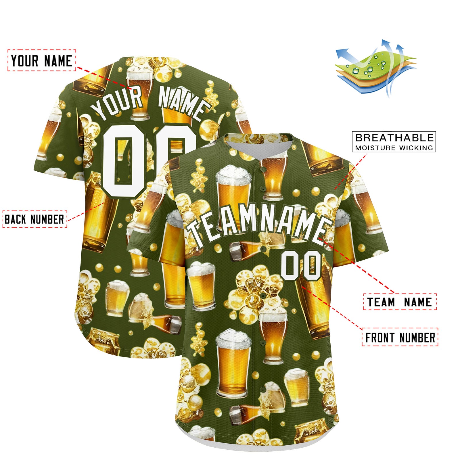 Custom Olive Personalized Team Shirts for Parties & Training | KXKSHOP