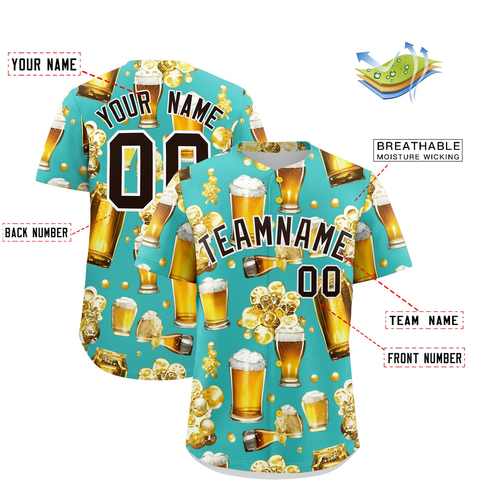Custom Teal Personalized Team Shirts for Parties & Training | KXKSHOP