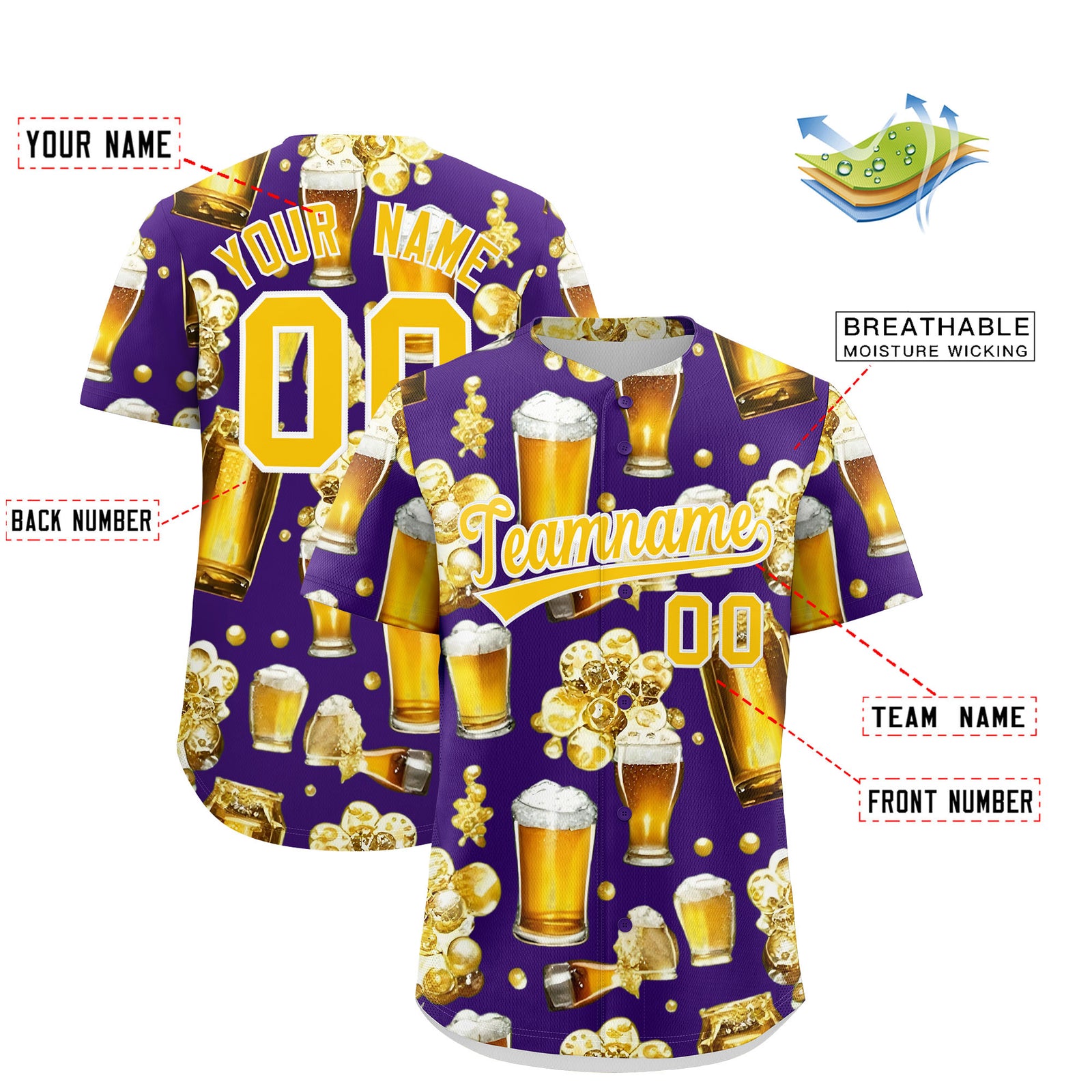 Custom Purple Personalized Team Shirts for Parties & Training | KXKSHOP