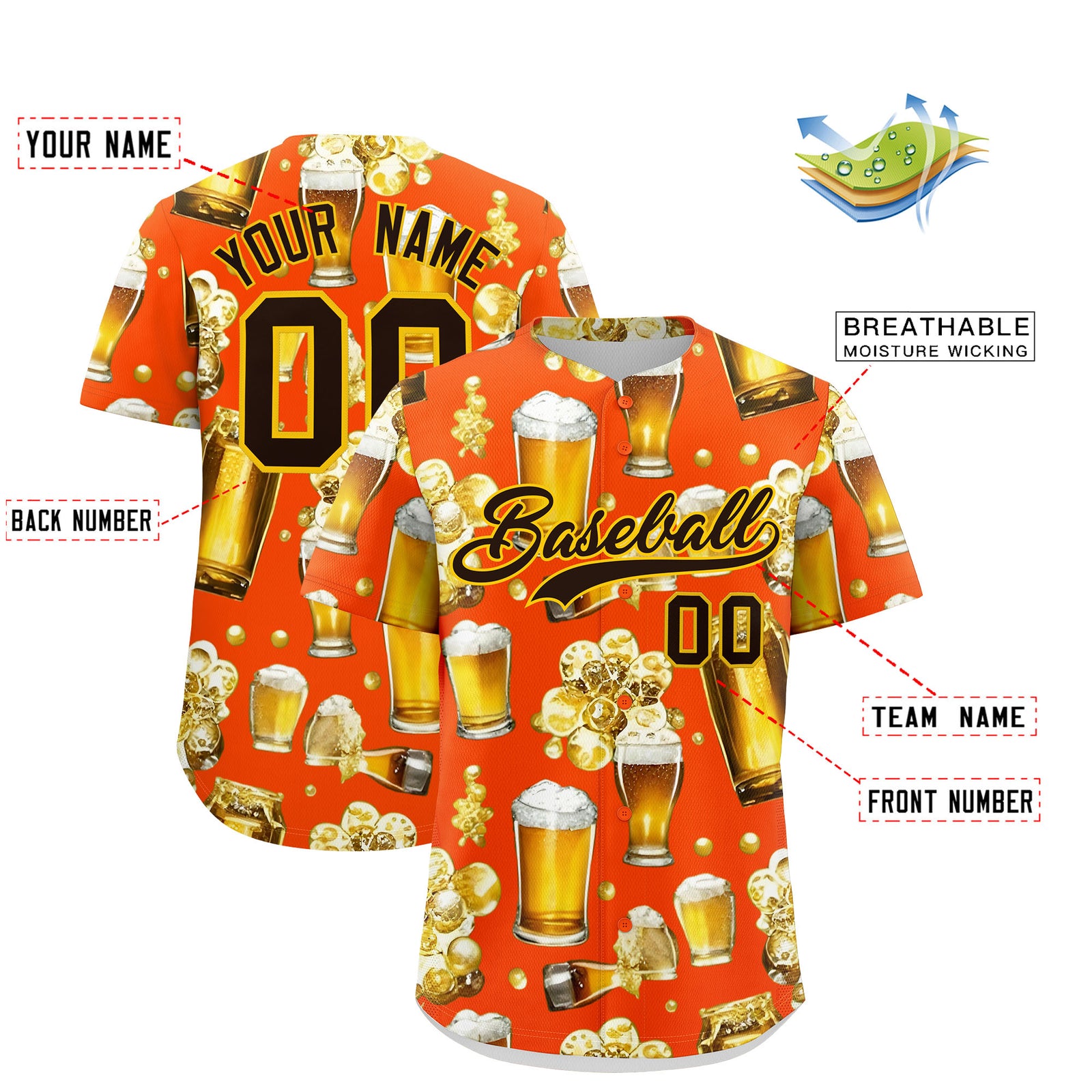 Custom Orange Personalized Team Shirts for Parties & Training | KXKSHOP