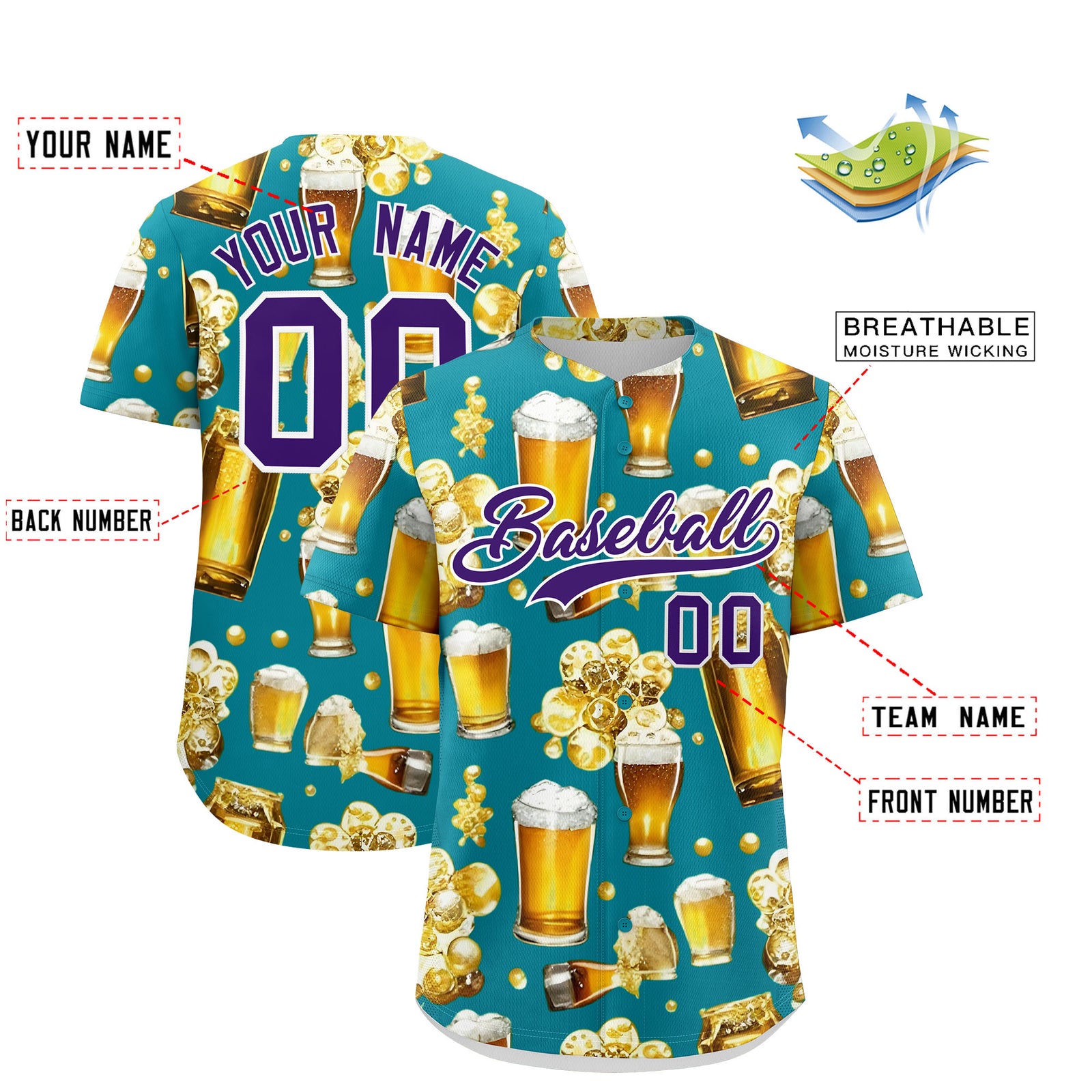 Custom Teal Personalized Team Shirts for Parties & Training | KXKSHOP