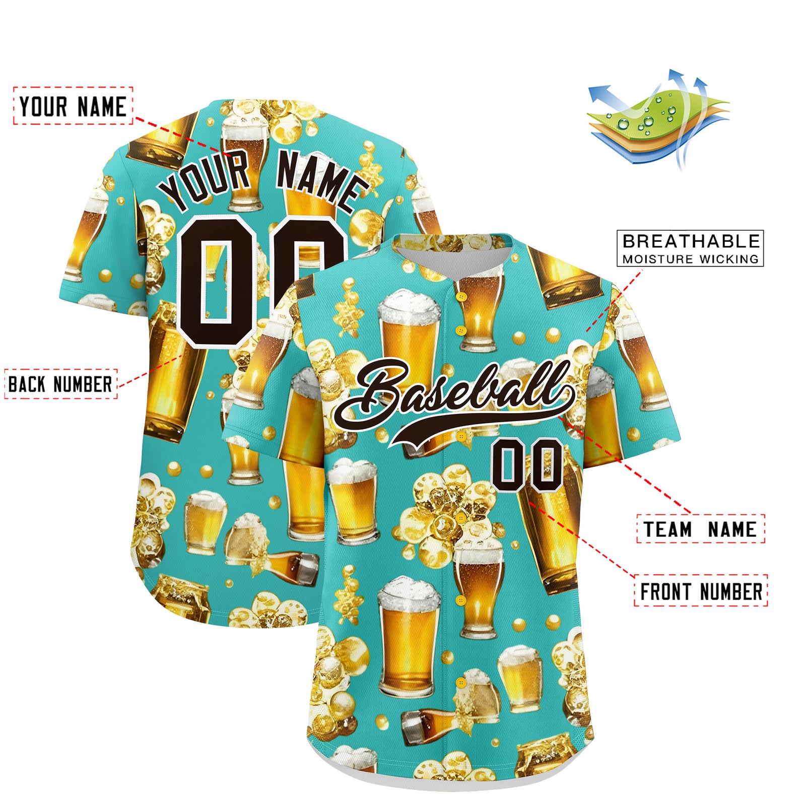 Custom Teal Personalized Team Shirts for Parties & Training | KXKSHOP