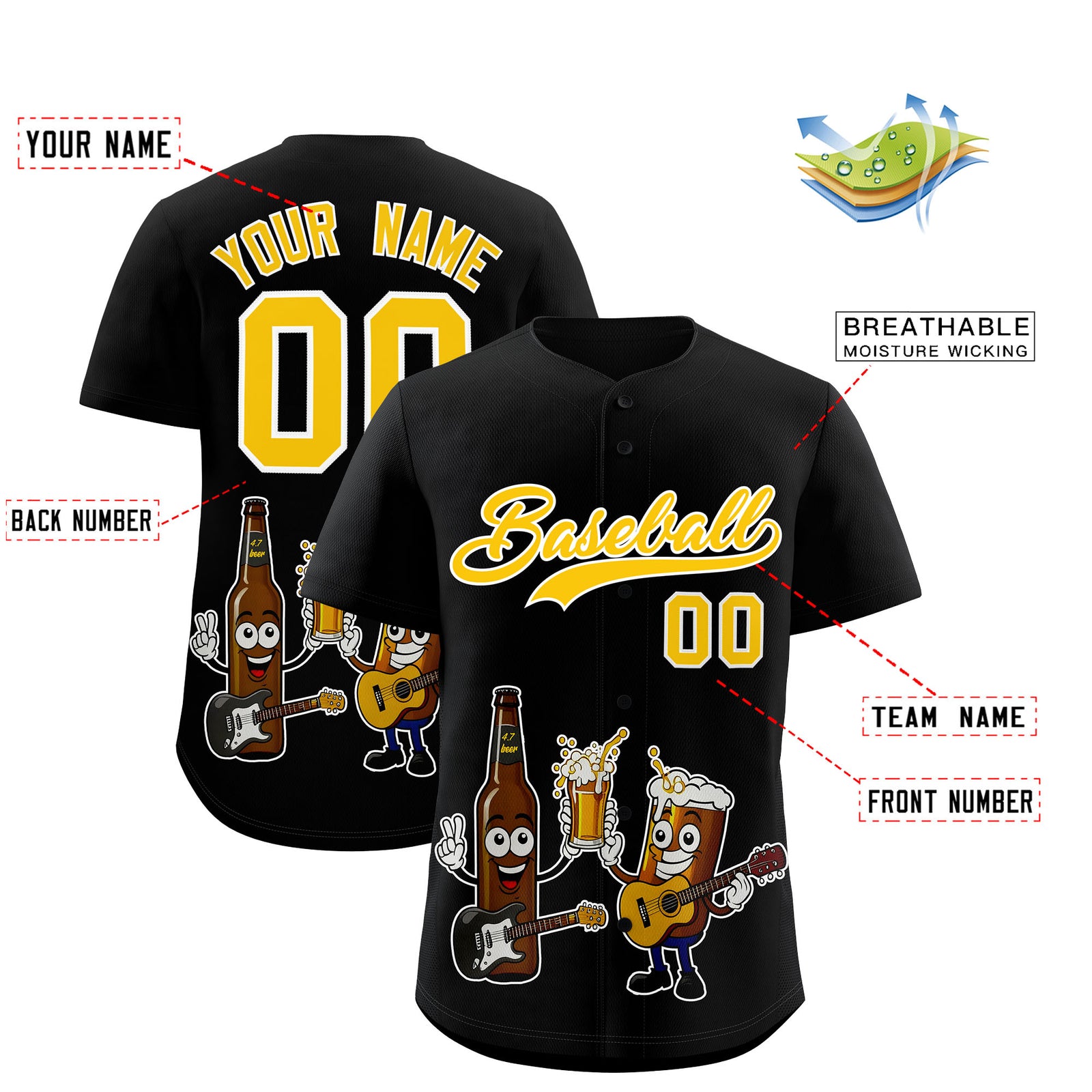 Custom Black Personalized Team Shirts for Parties & Training | KXKSHOP