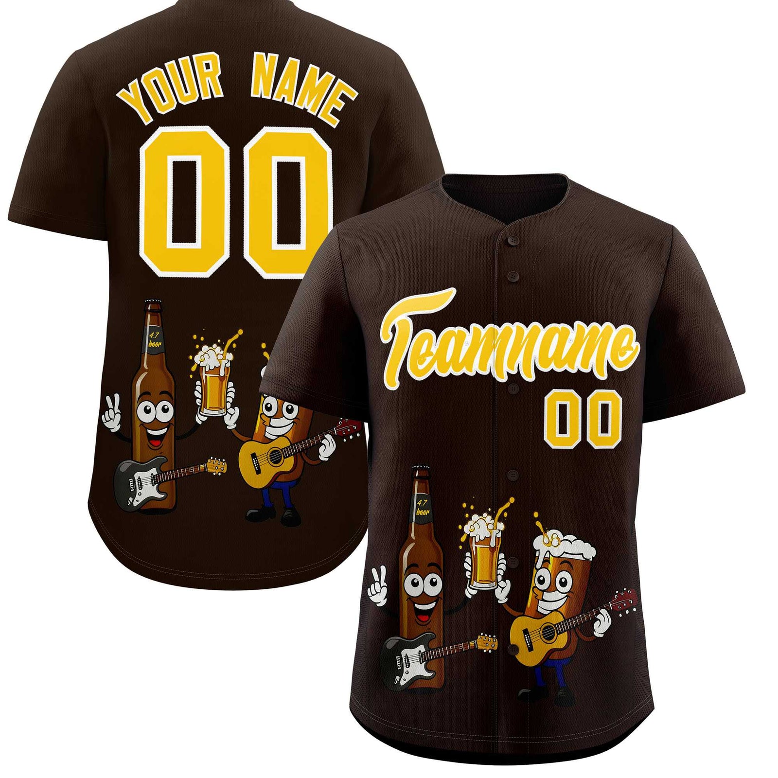 Custom Brown Personalized Team Shirts for Parties & Training | KXKSHOP