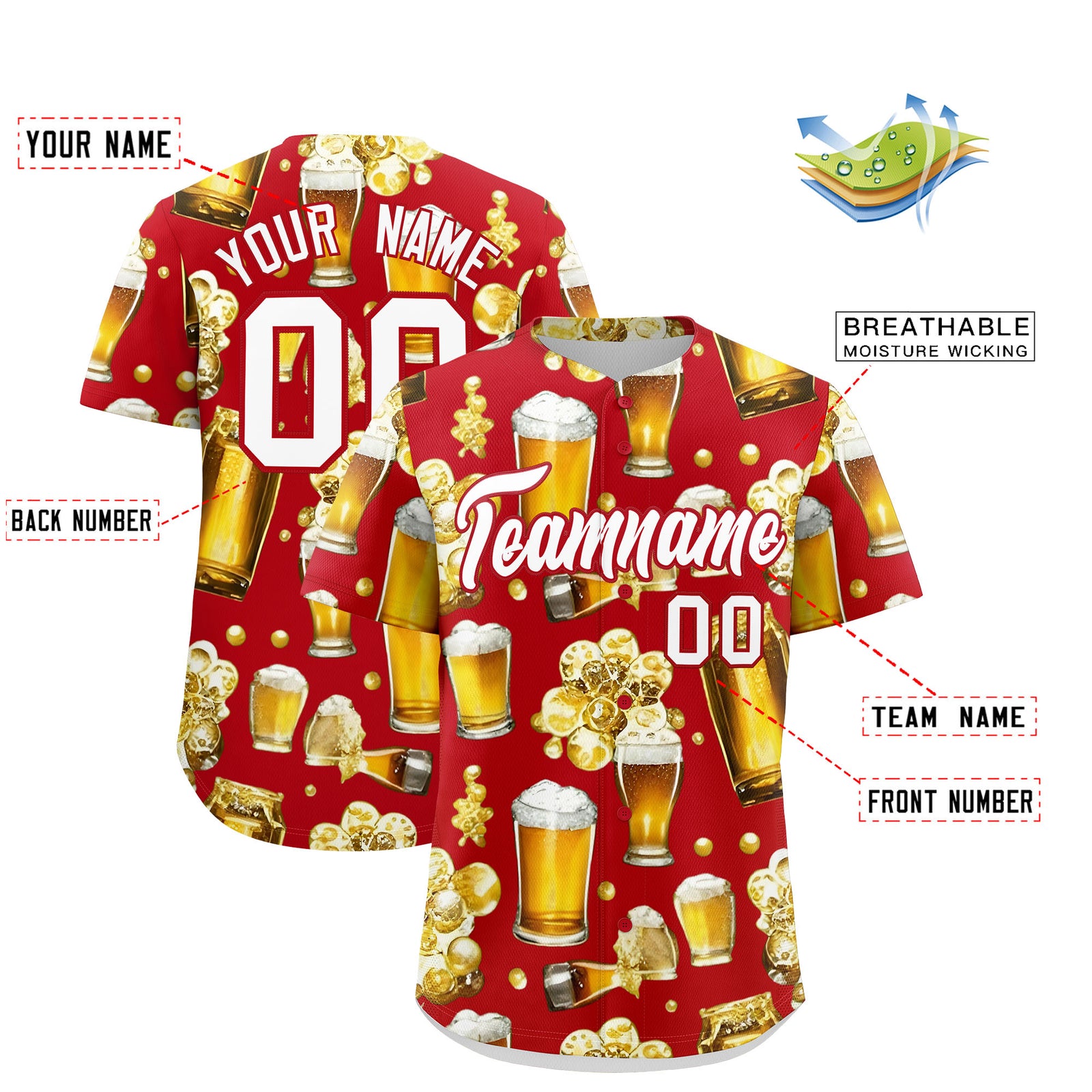 Custom Red Personalized Team Shirts for Parties & Training | KXKSHOP