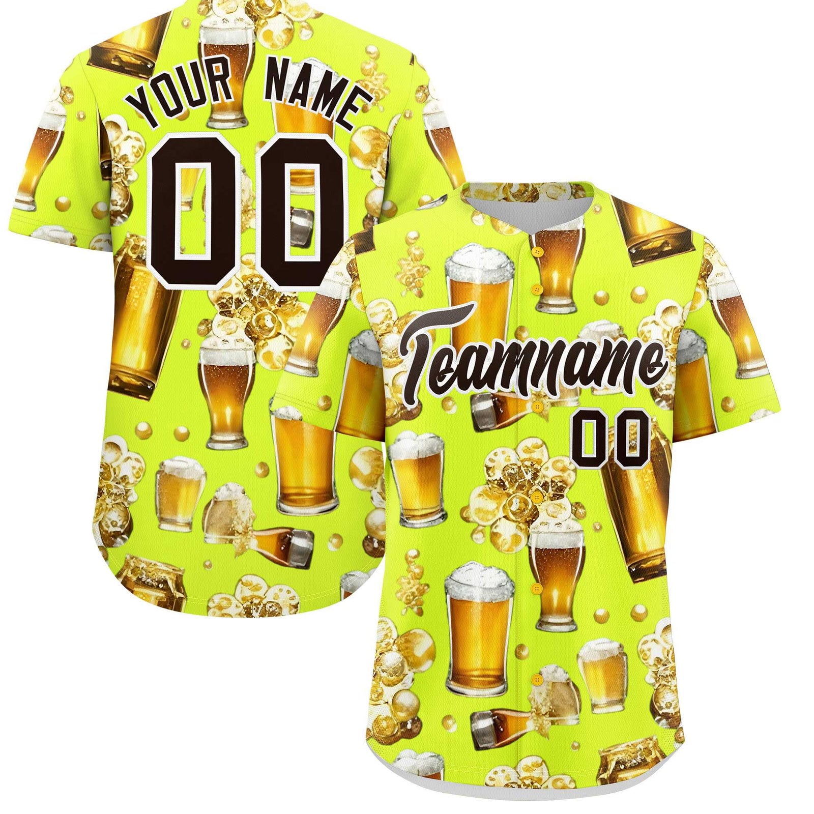 Custom Fluorescent Green Personalized Team Shirts for Parties & Training | KXKSHOP