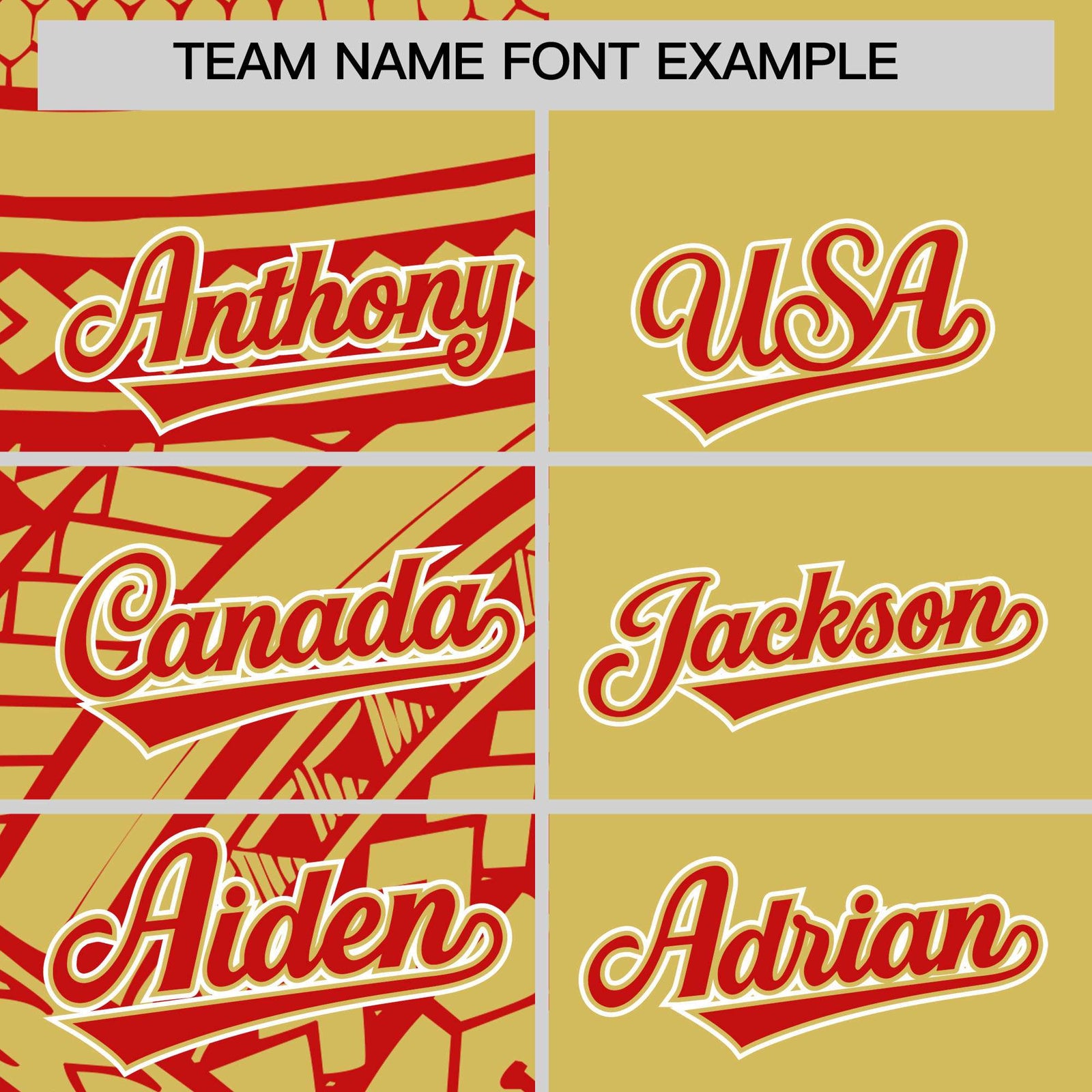 Custom Red Old Gold Split Fashion Tribal Pattern Authentic Baseball Jersey