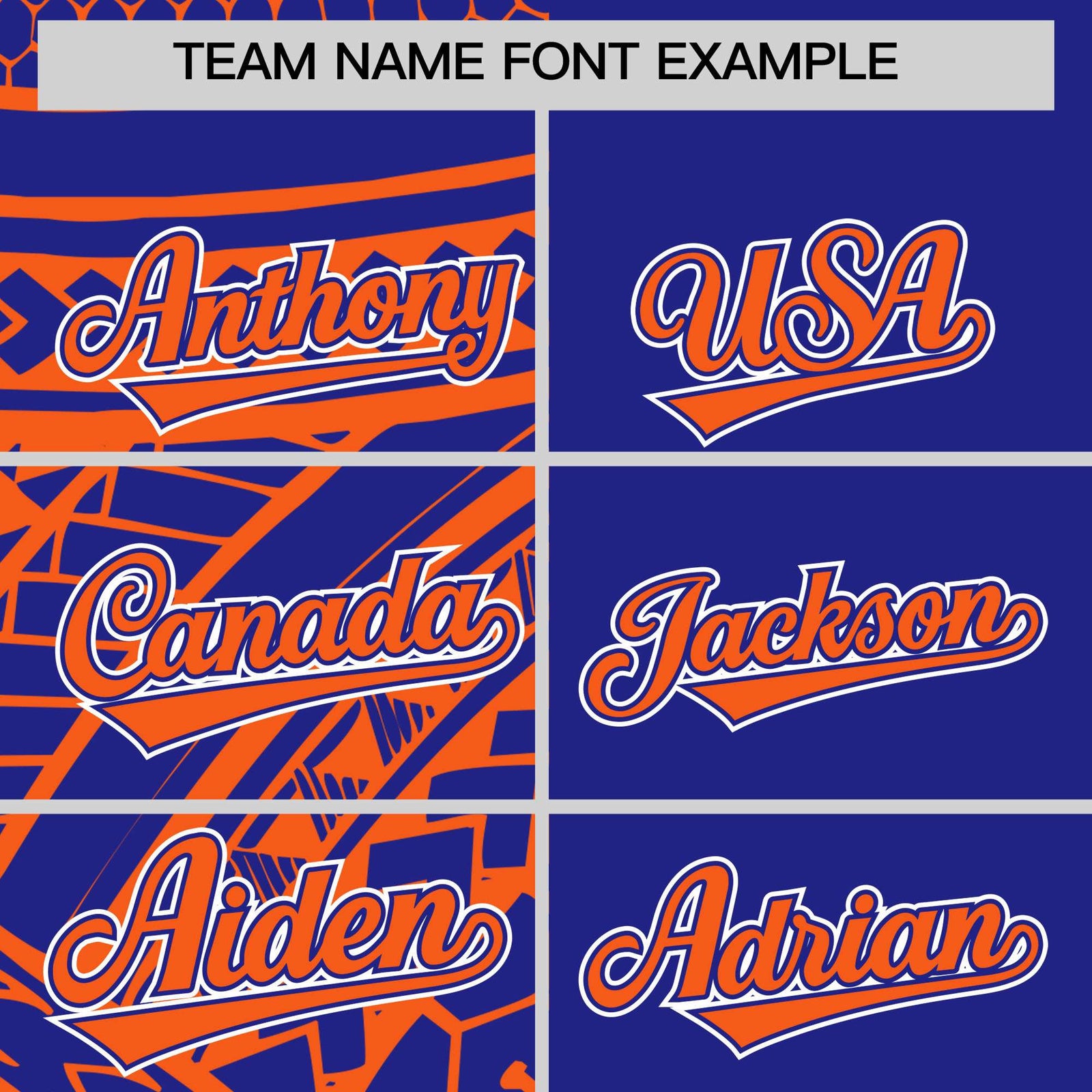 Custom Royal Orange Split Fashion Tribal Pattern Authentic Baseball Jersey