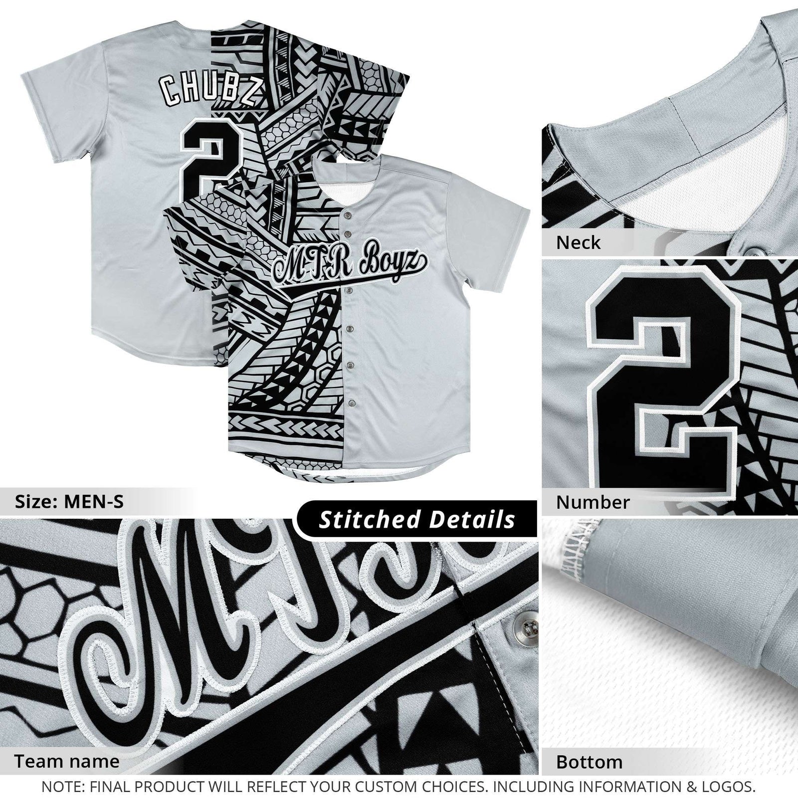 Custom Red Black Split Fashion Tribal Pattern Authentic Baseball Jersey