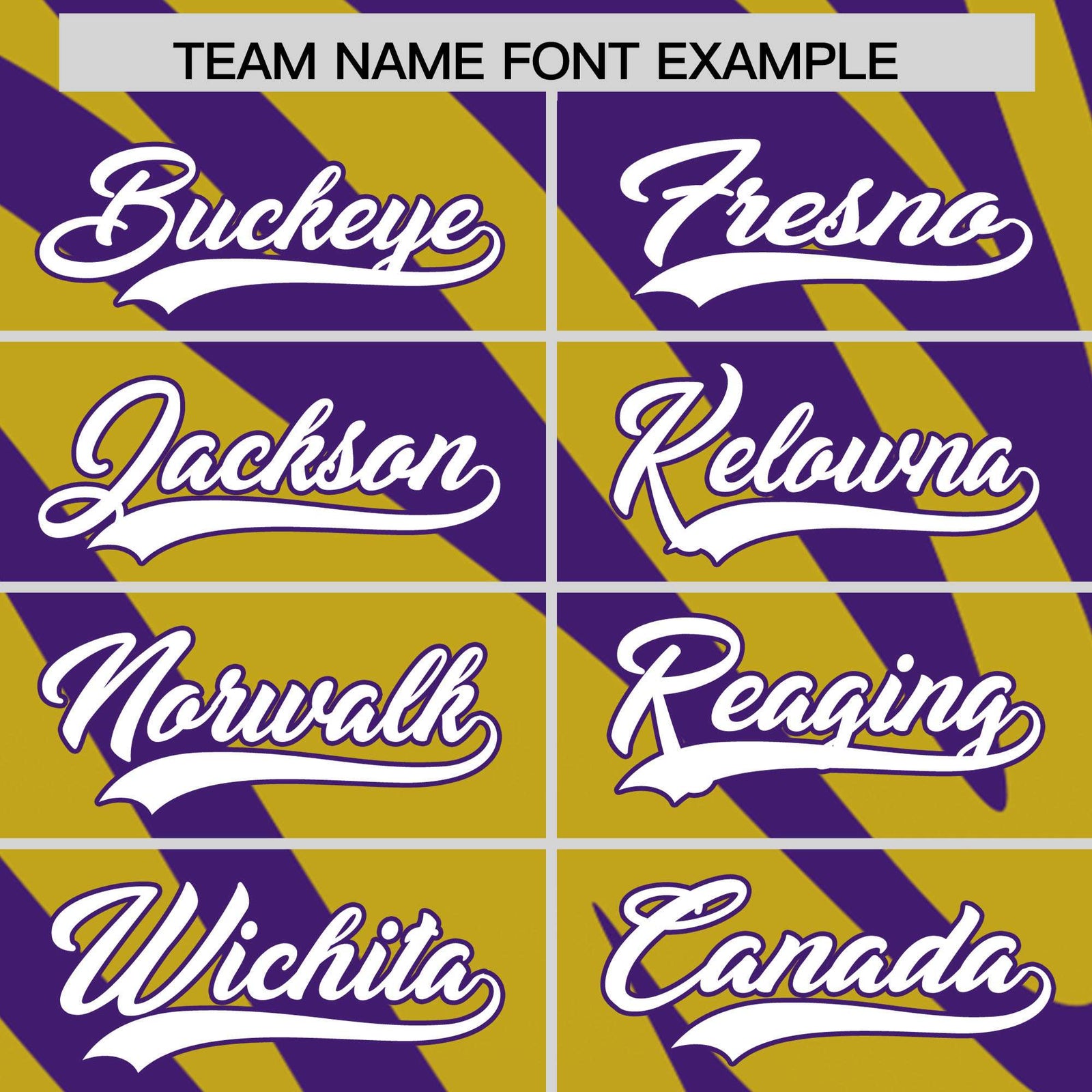 Custom Purple Old Gold Tiger Stripe Gradient Animal Print Personalized Team Shirt Baseball Jersey