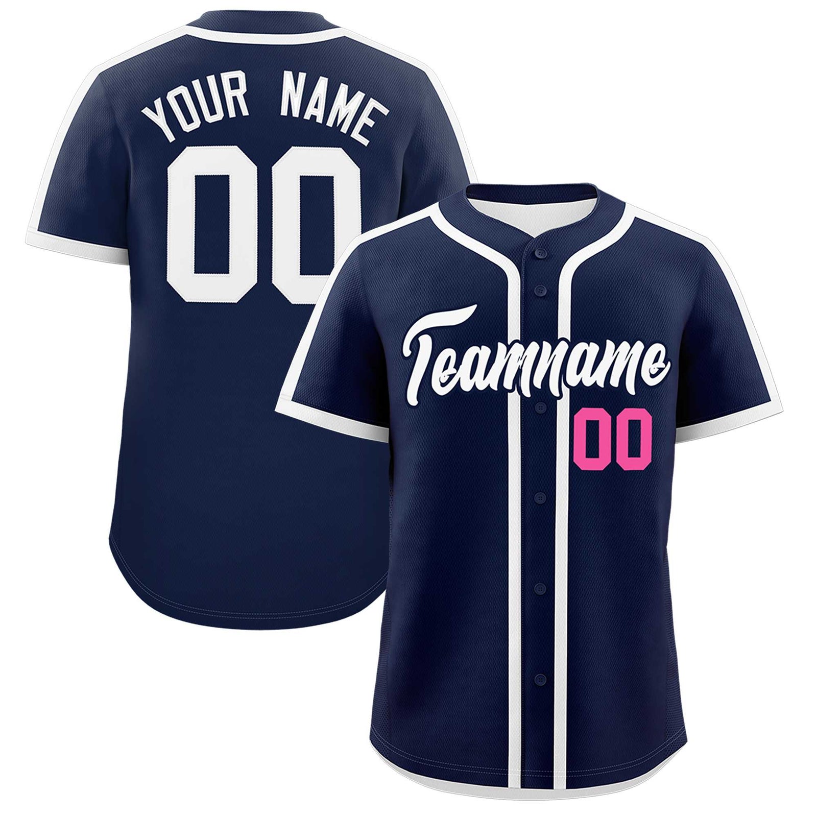 Custom Navy White Personalized Classic Authentic Baseball Jersey