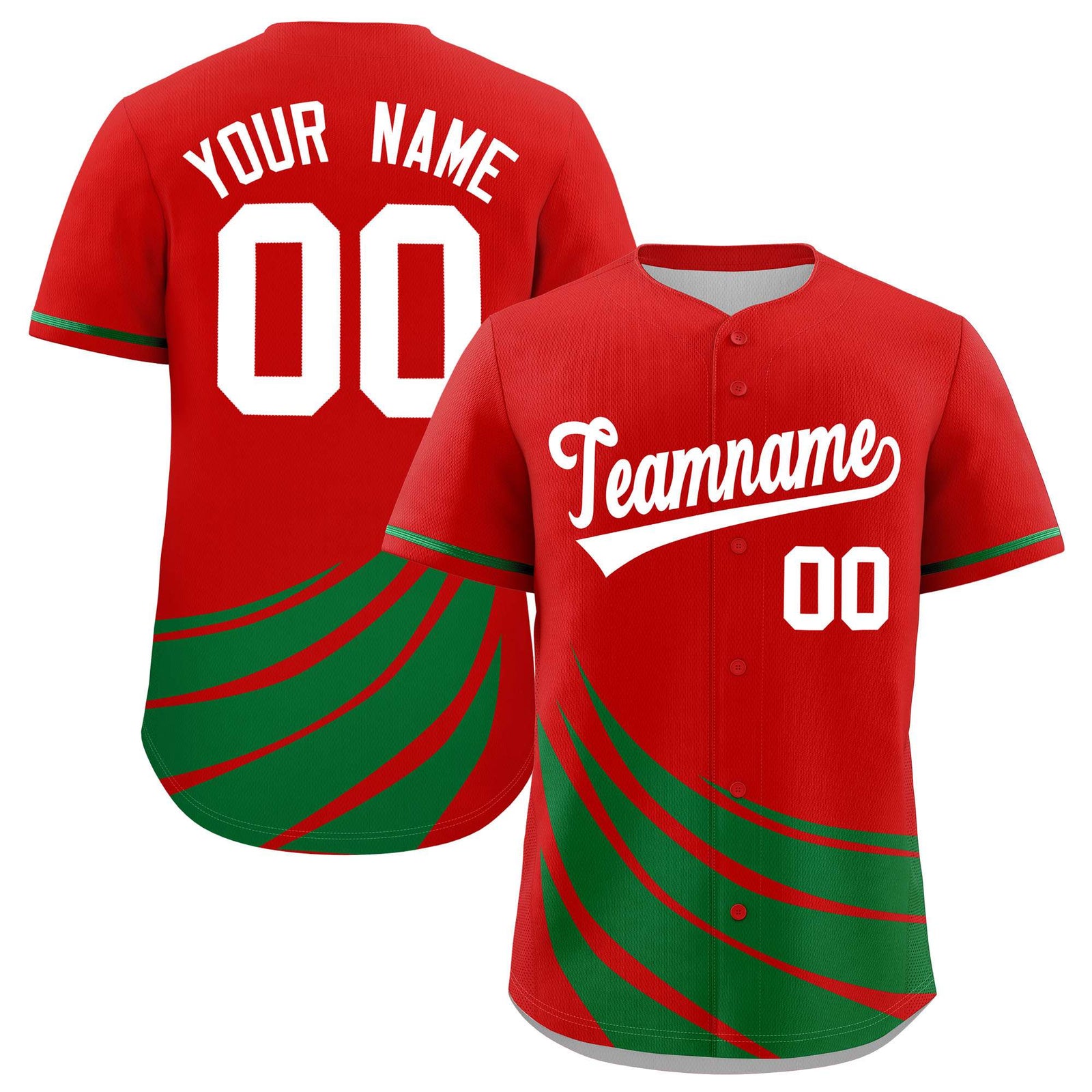 Custom Red Kelly Green Wind Mark Graffiti Pattern Authentic Baseball Jersey