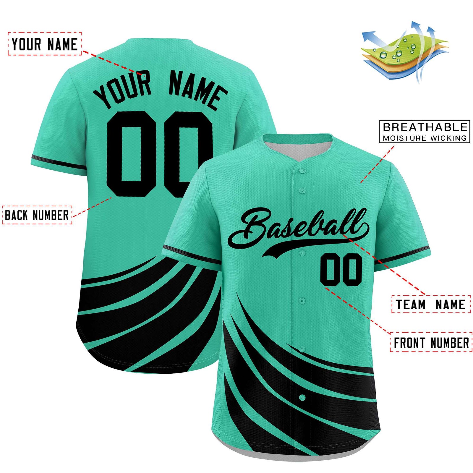 Custom Bright Green Black Wind Mark Graffiti Pattern Authentic Baseball Jersey