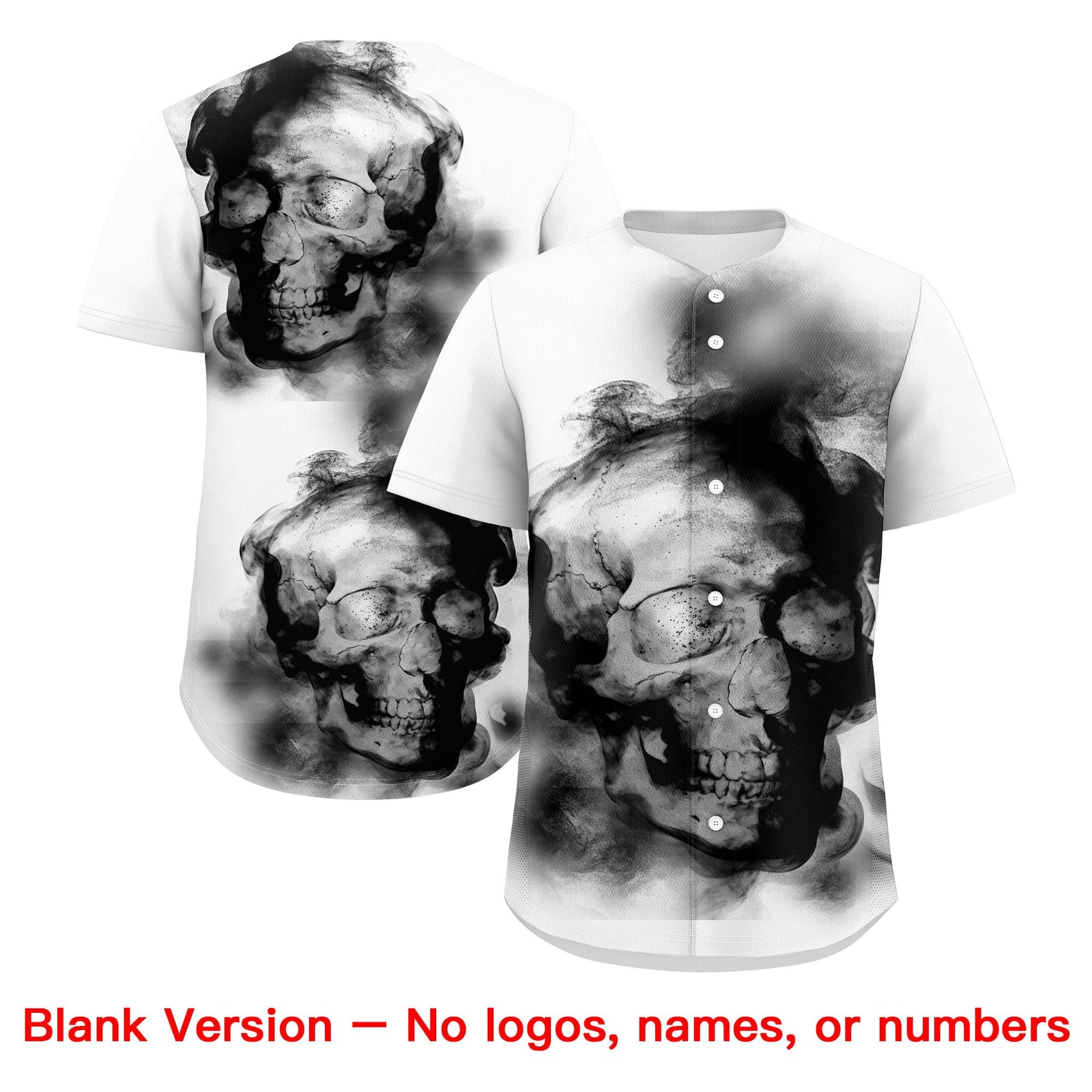Custom White Black Orange skeleton Graffiti Pattern Quick Dry Baseball Jersey| KXKSHOP