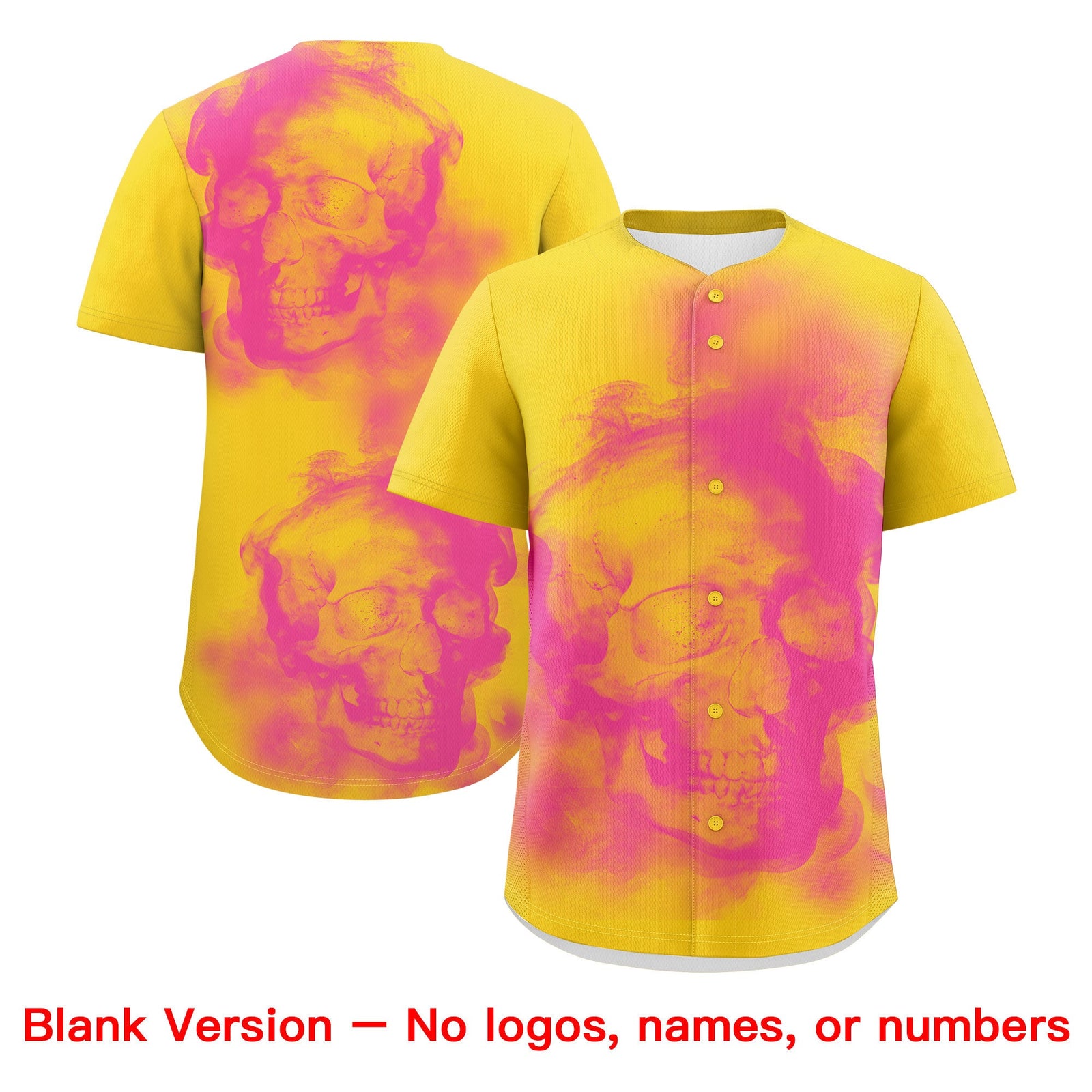 Custom Gold Pink White skeleton Graffiti Pattern Lightweight Baseball Jersey| KXKSHOP