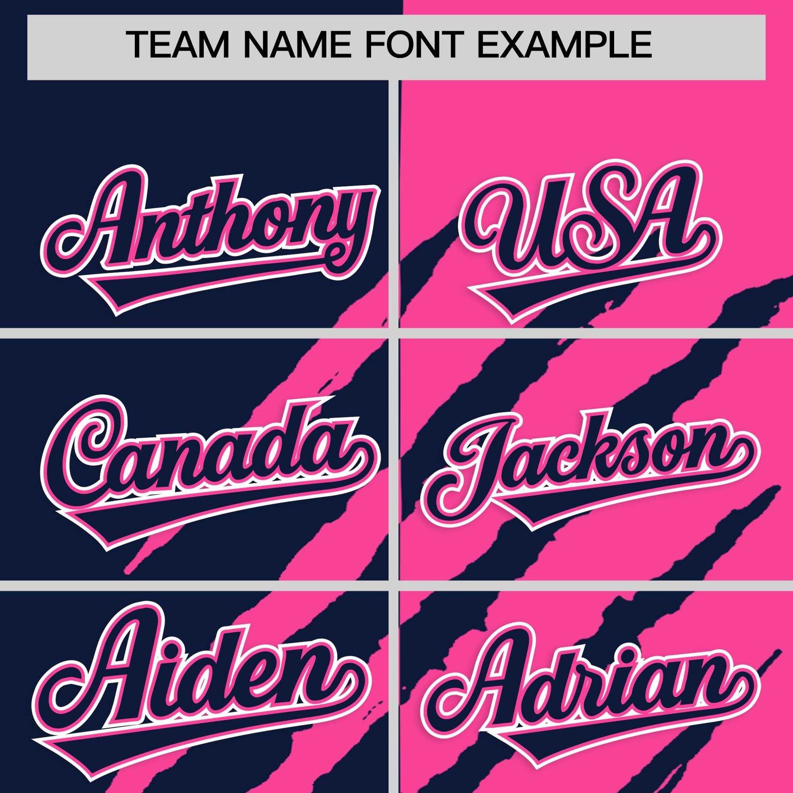 Custom Navy Pink Split Tiger Claw Scratch Pattern Baseball Jersey
