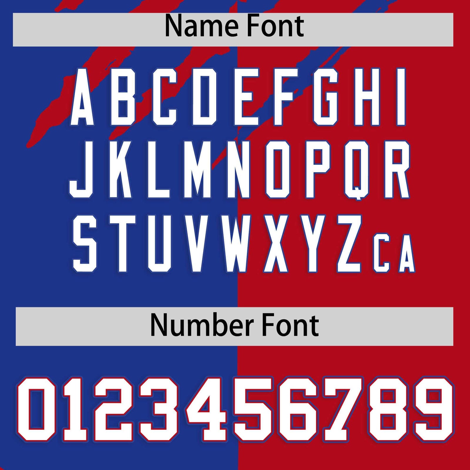 Custom Royal Blue Red Split Tiger Claw Scratch Pattern Baseball Jersey