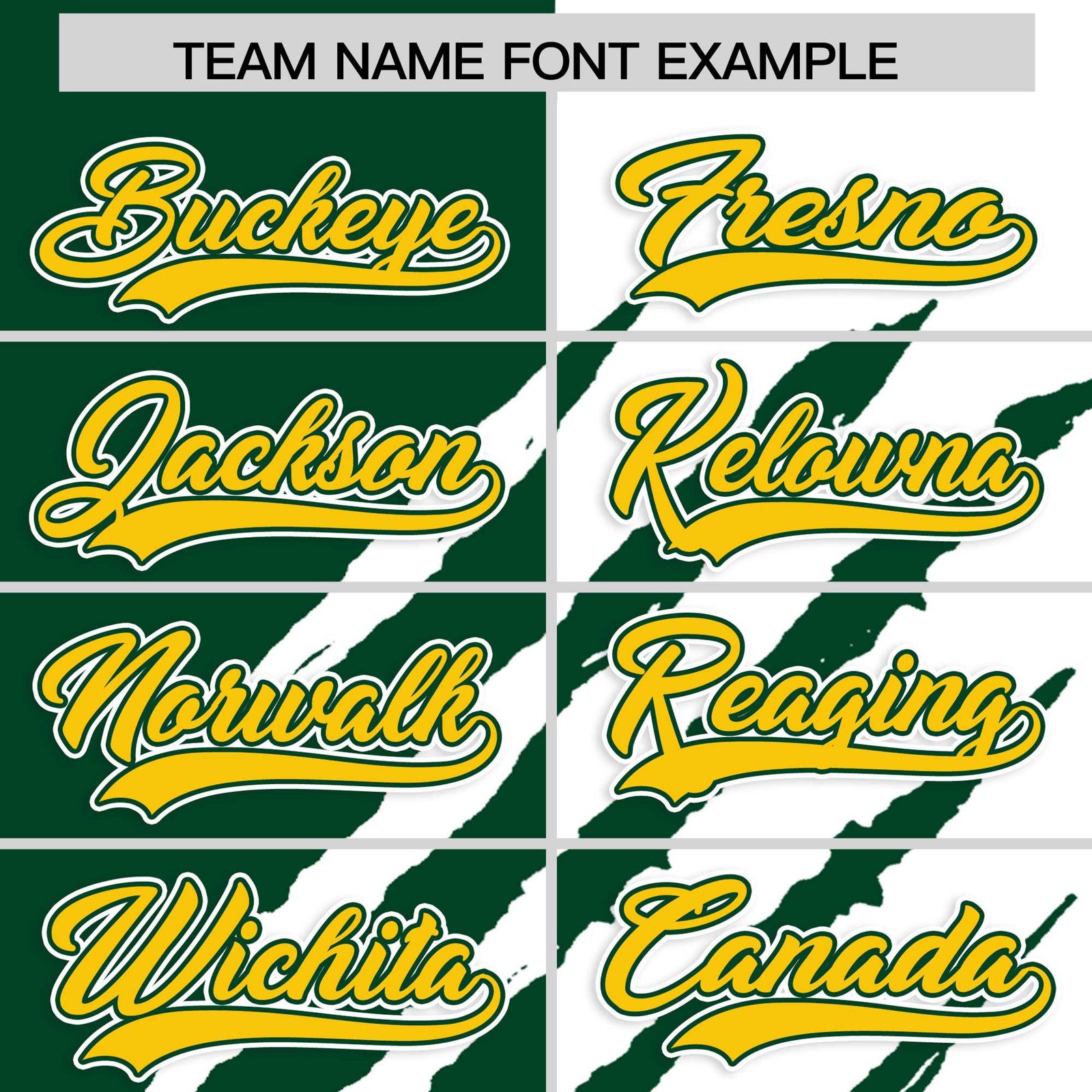 Custom Green White Split Tiger Claw Scratch Pattern Baseball Jersey