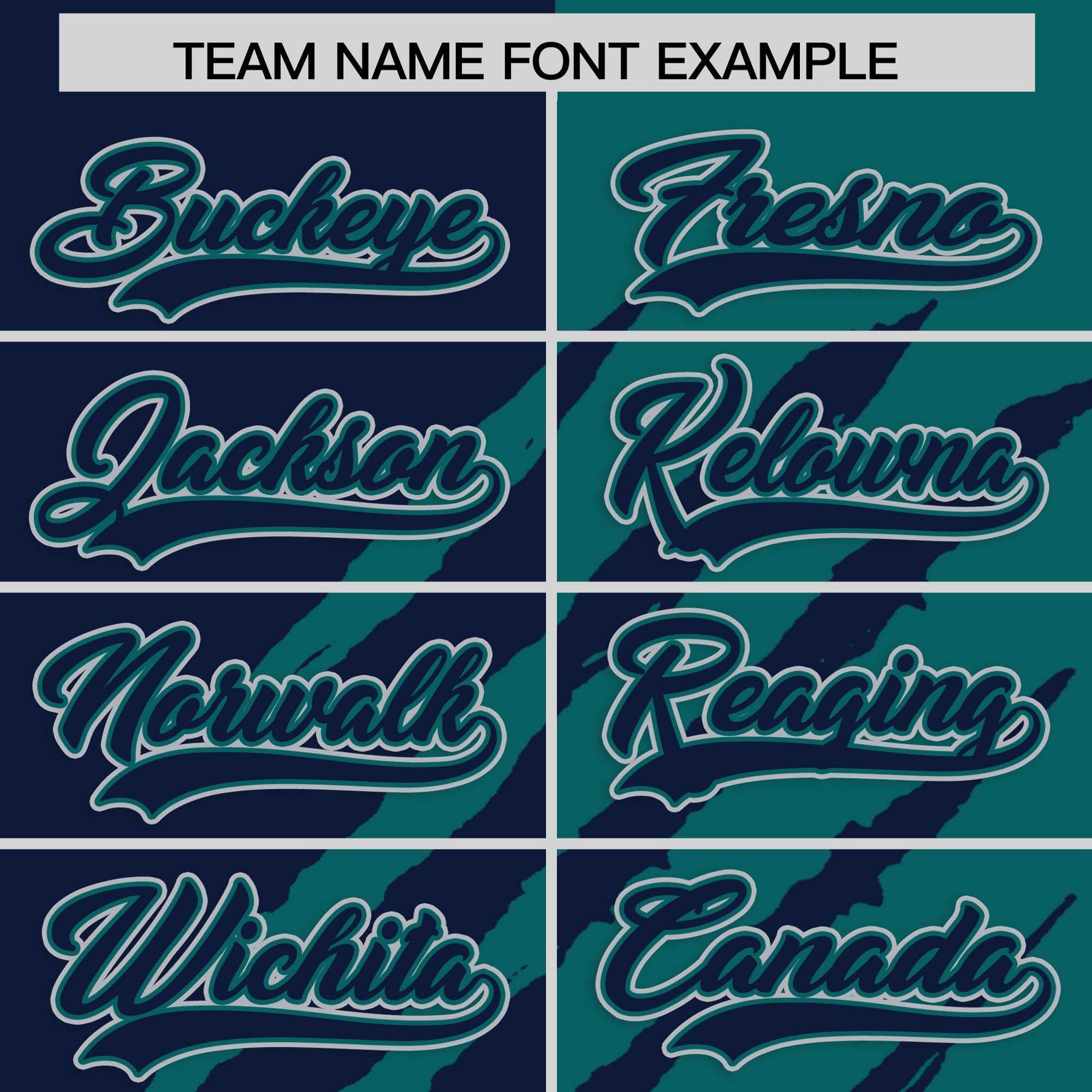Custom Navy Teal Split Tiger Claw Scratch Pattern Baseball Jersey
