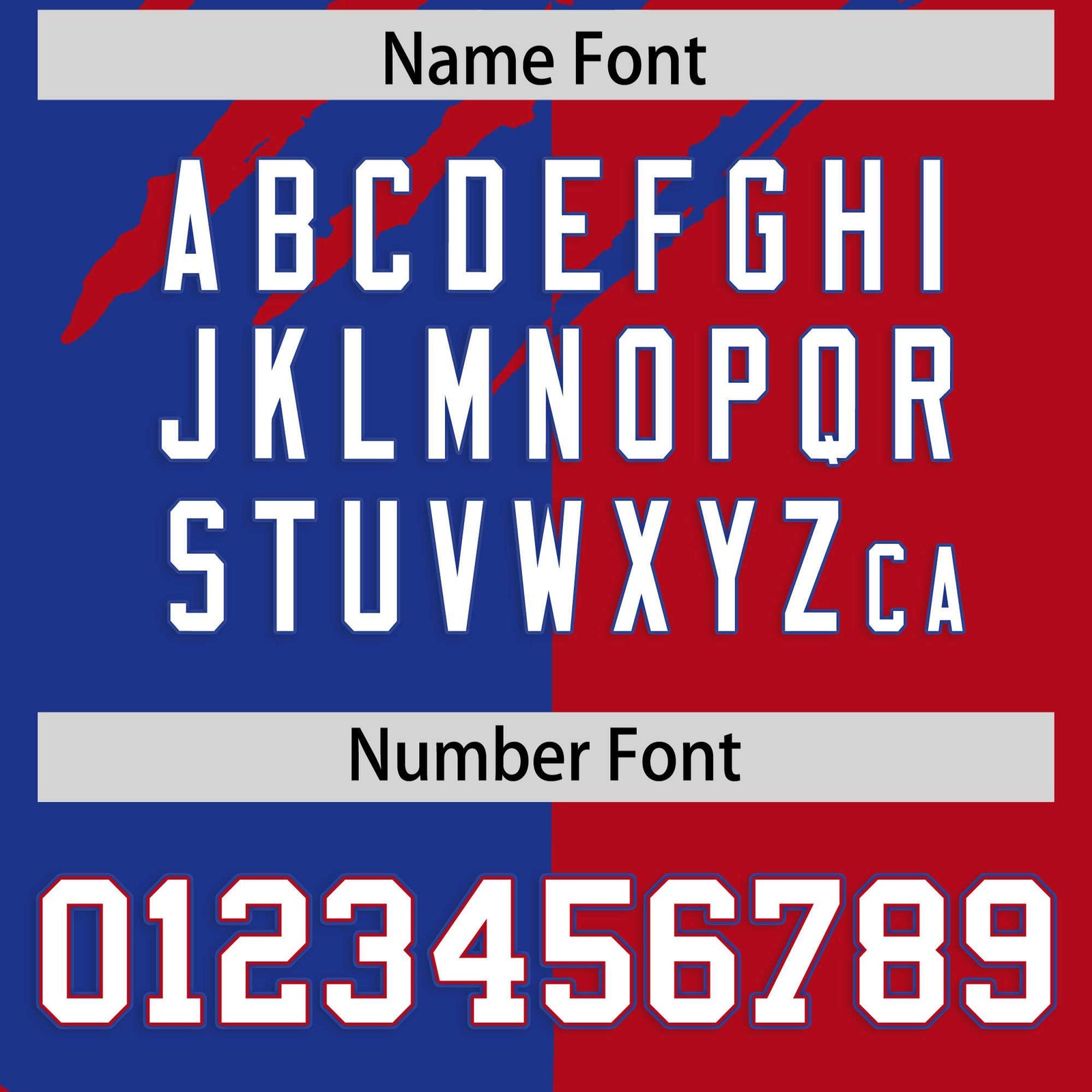 Custom Royal Blue Red Split Tiger Claw Scratch Pattern Baseball Jersey