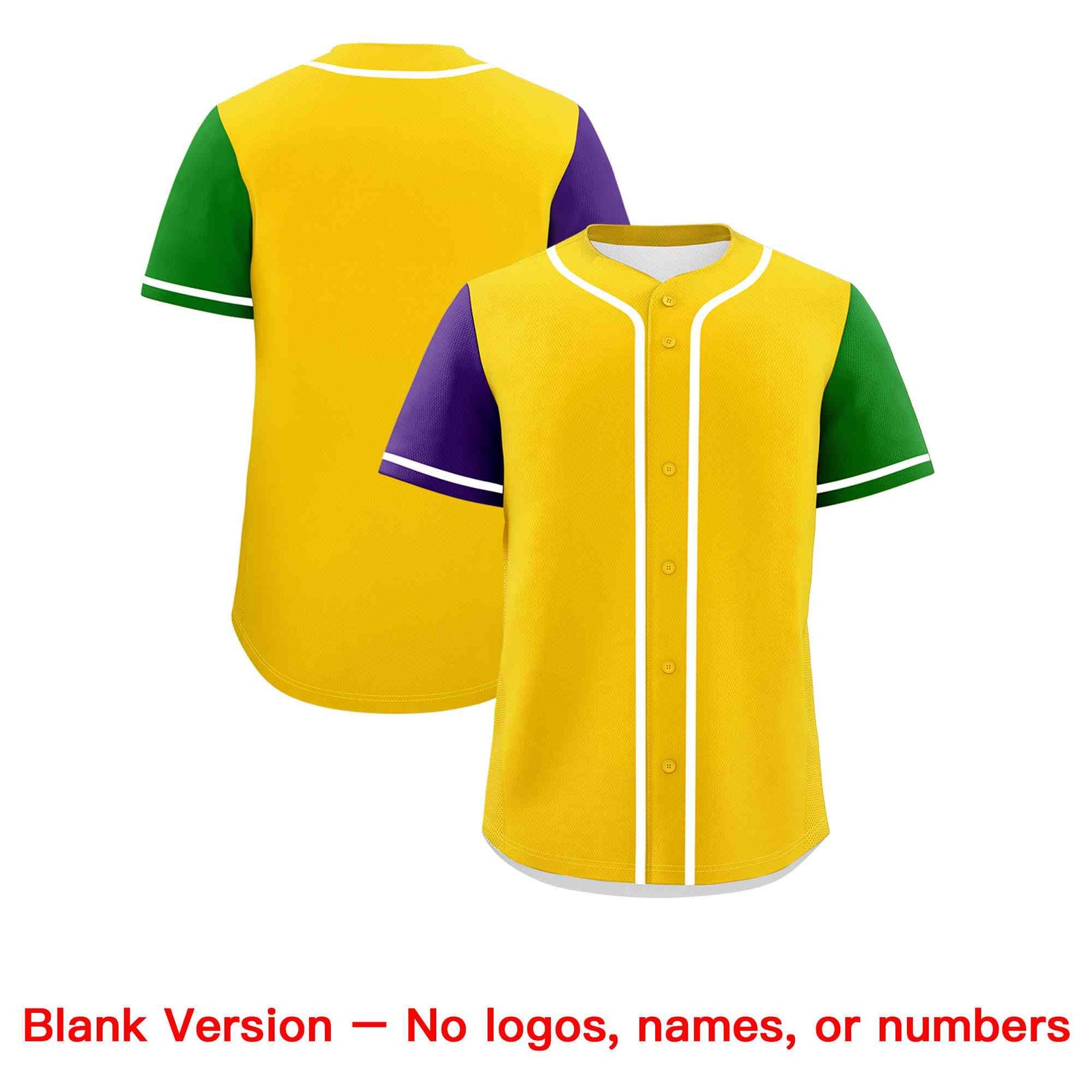 Custom Gold Purple Personalization Mardi Gras Authentic Baseball Jersey| KXKSHOP